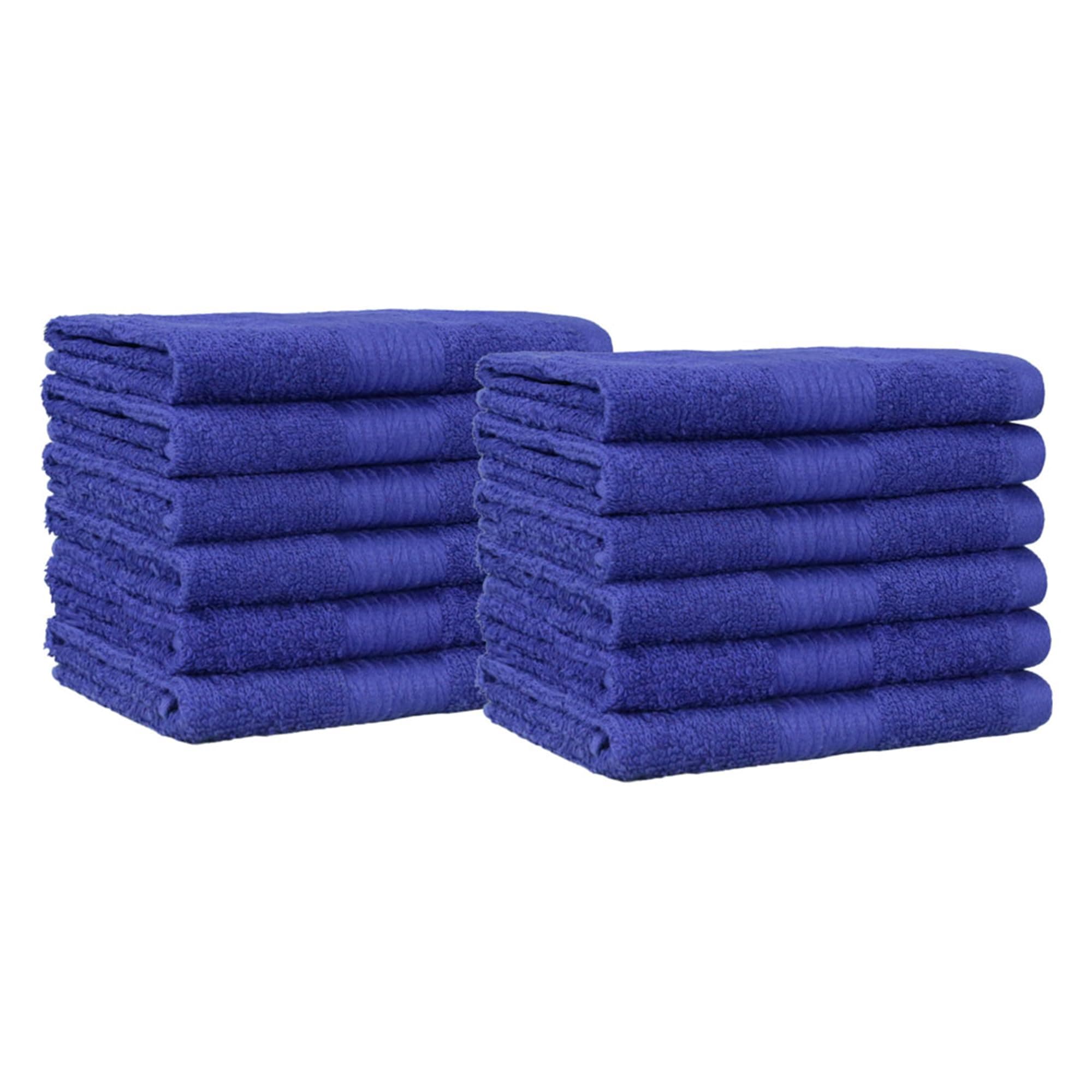 Amazon Basics Cotton Washcloths for Face, Soft, Absorbent, 12-Pack, Navy Blue, 12 Inch x 12 Inch