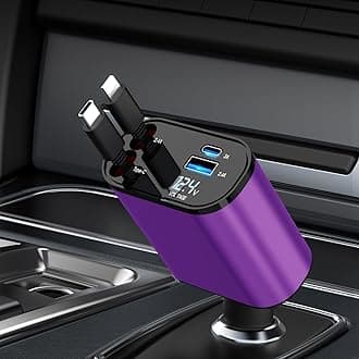 Retractable Car Charger for iPhone 17, 4 in 1 Fast Car Charging 69W,Car Travel Essentials Charger, Women Men for Gifts USB C Car Accessories Adapter Compatible for iPhone 17 16 15 14 13,Galaxy,Pixel