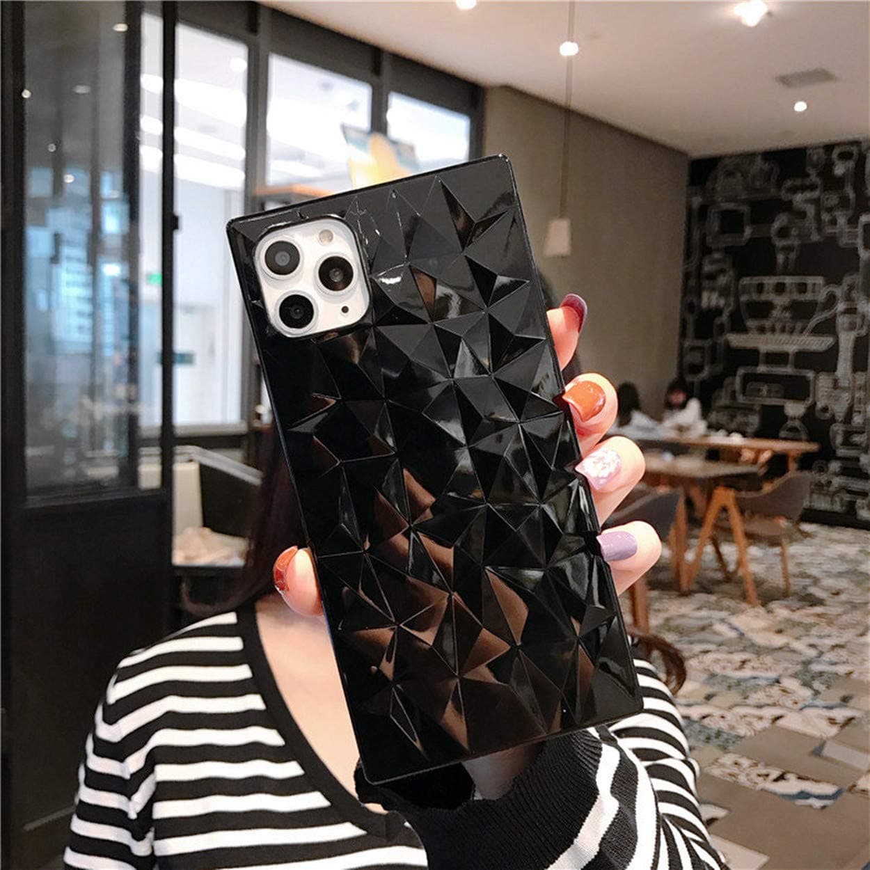 Hosgor Clear Case for iPhone 14, Luxury Plating Shockproof Edge Cover with Embedded Stand & Wirless Charging Soft TPU Slim Phone Case for iPhone 14 5G 6.1inch (Black Gold)