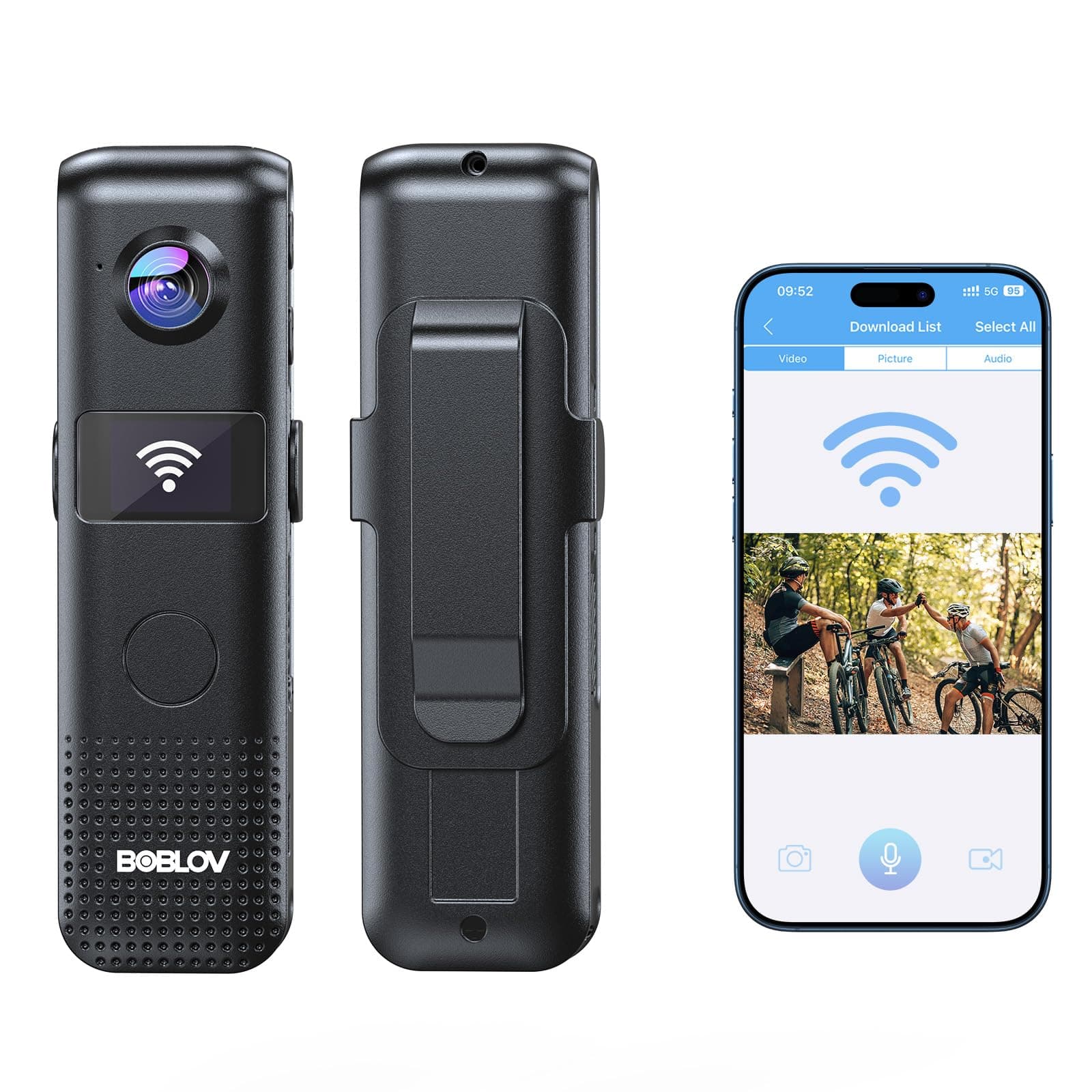 BOBLOV C18 64G WiFi Body Camera – Easy One-Touch Operation with Small OLED Display, 4 Hours of 1080P Recording, Wearable Camera with 1/4" Tripod Mount for Cycling, Security Work, and Everyday Use