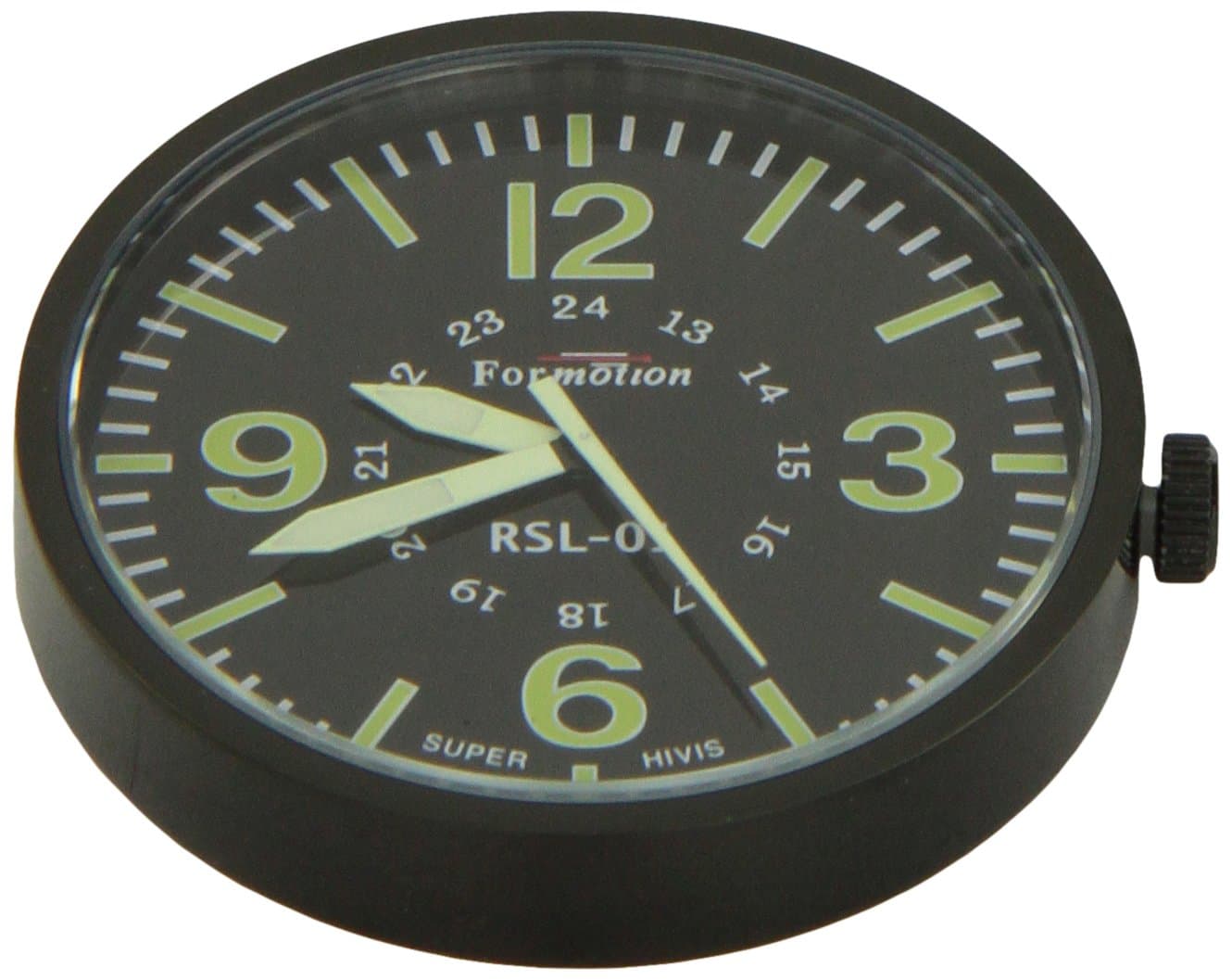 RBP-52000 Reference Series Black Face SL Stick-On Clock with Gun Metal Case