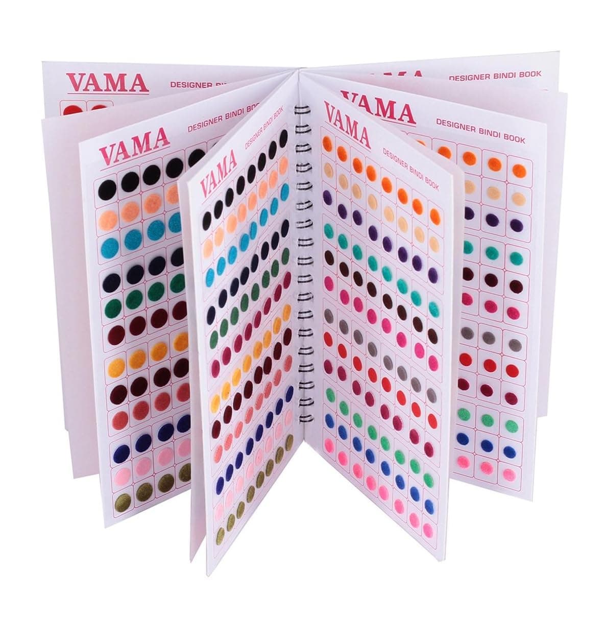 Simple Plain Round Multicolour Maroon Red Tilak Forehead Sticker kumkum with diff Sizes spiral Bindi Booklet For Women (Bindi Book - Total 948 bindis) (bindi book)