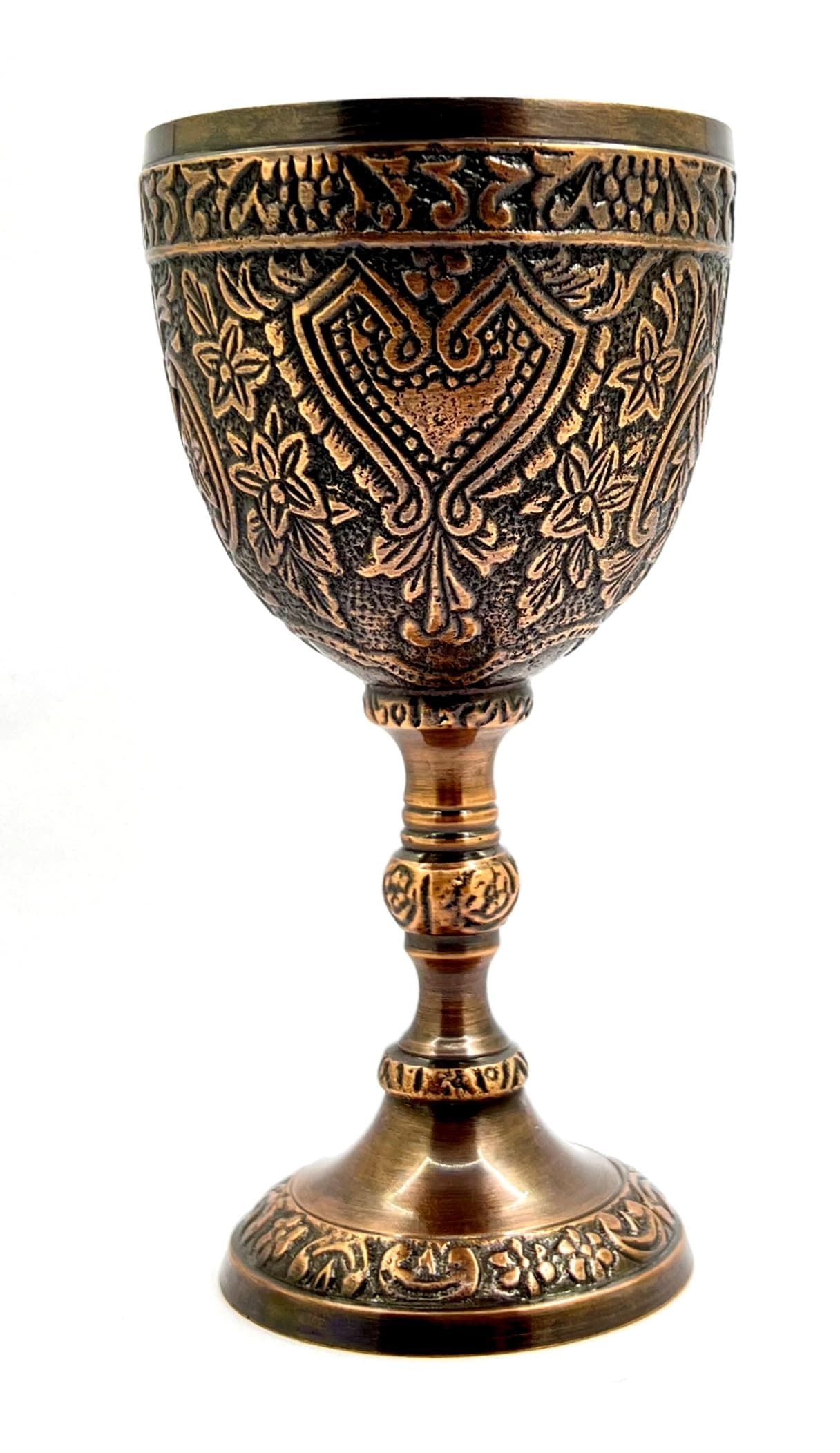 Luxurious Brass Wine Goblet Copper Antique Gothic Theme Game of Thrones Beer Chalice Goblet 240ml (Pack Of 1)