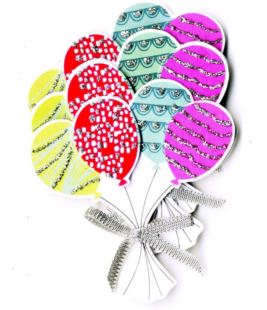 self Adhesive, Balloons Multi Pack Toppers - Ideal for Card Making, Gift Wrapping, Scrapbooking, Papercrafts, Childrens Crafts etc