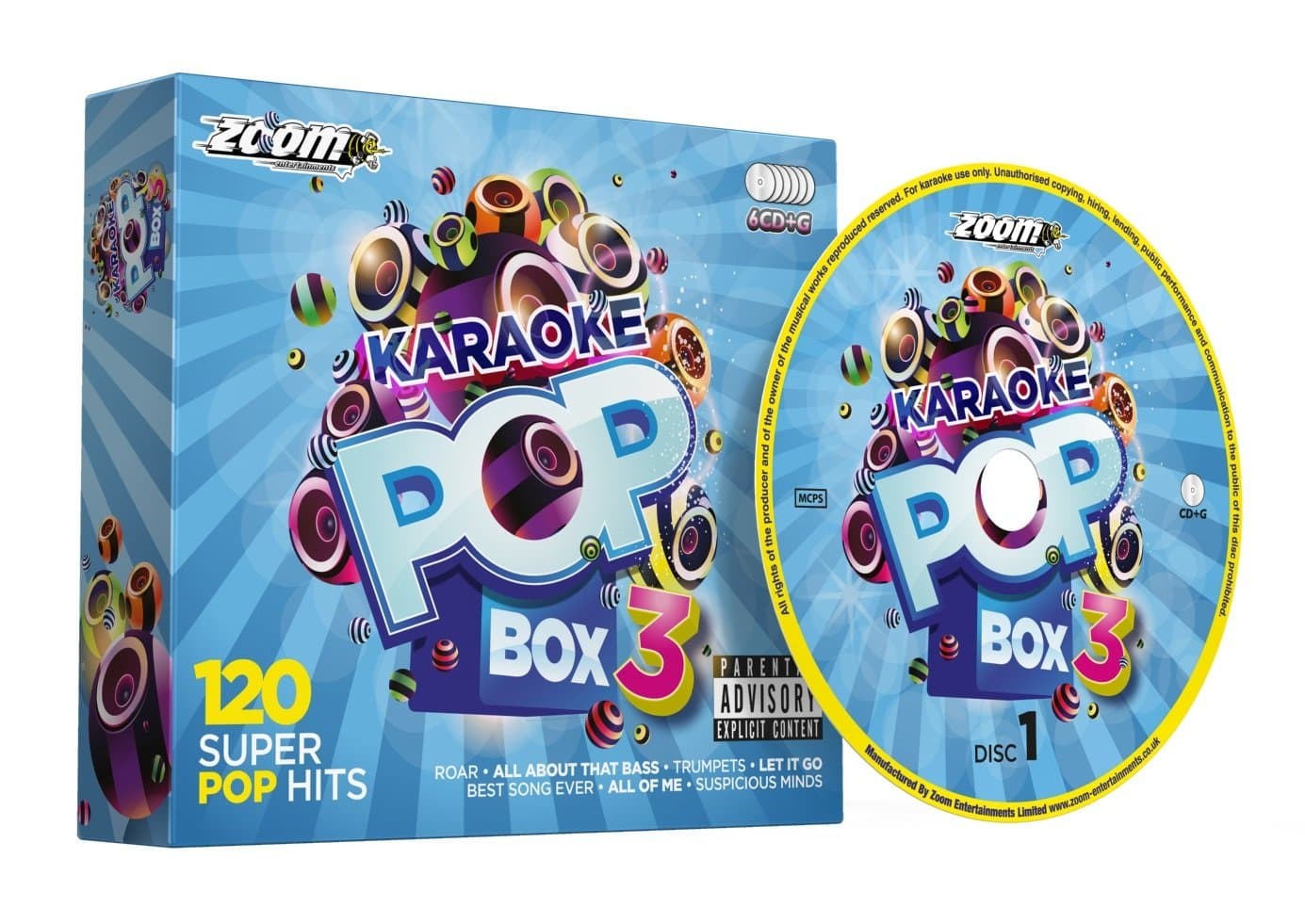 Zoom Karaoke Pop Box 3 Party Pack - 6 CD+G Box Set - 120 Songs       explicit_lyrics