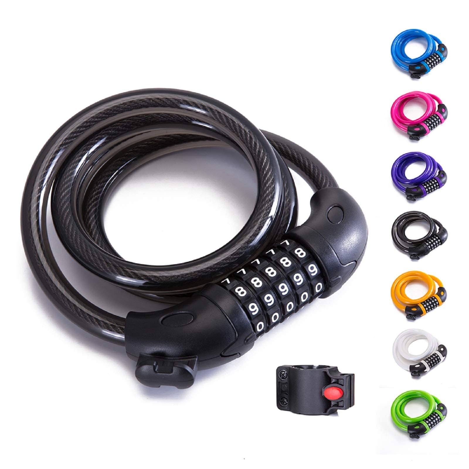 Bike Lock Bicycle Lock Chain ，5-Digit Combination Lock Core Steel Wire Bike Lock Security&Portable Bicycle Locks
