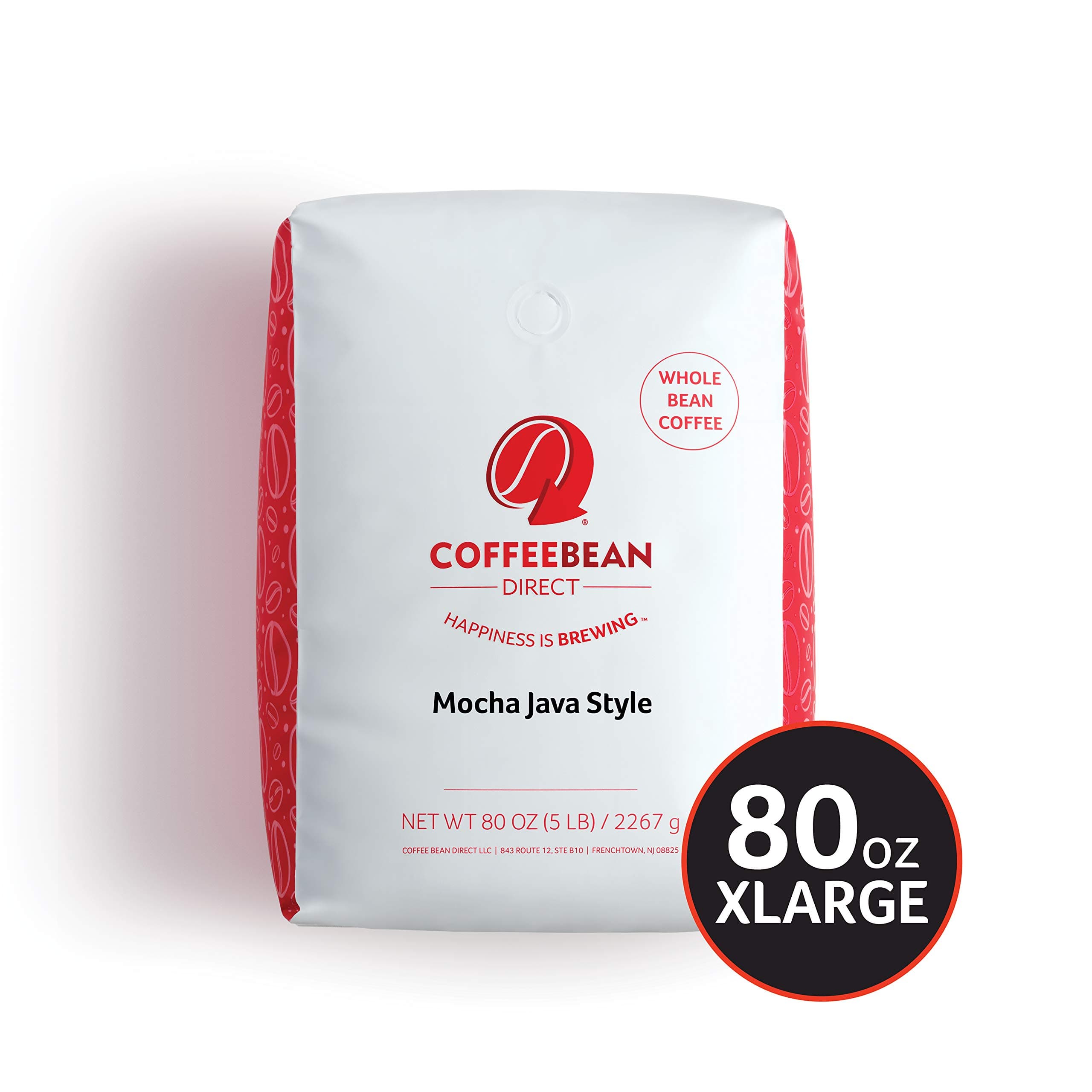 Coffee Bean Direct Mocha Java Style, Whole Bean Coffee, 5-Pound Bag