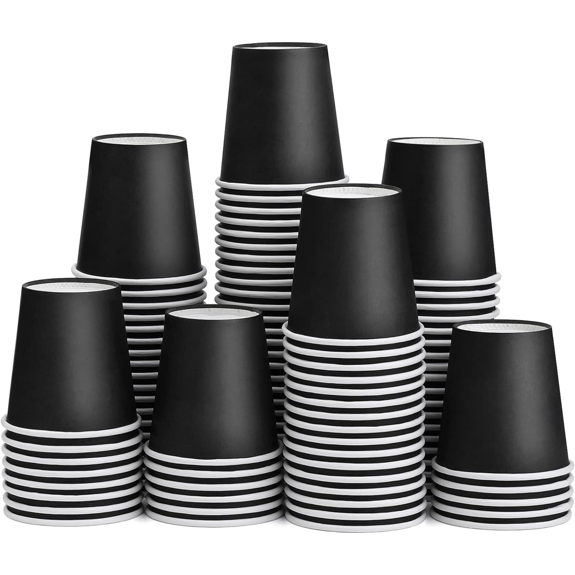 (100 Pack) 4oz Black Paper Cups Daily Use, Mini Espresso Cups,Disposable Cups, Small Mouthwash Cups, 4oz Disposable Paper Cup for Party, Picnic, Office, and Travel Pack of 100
