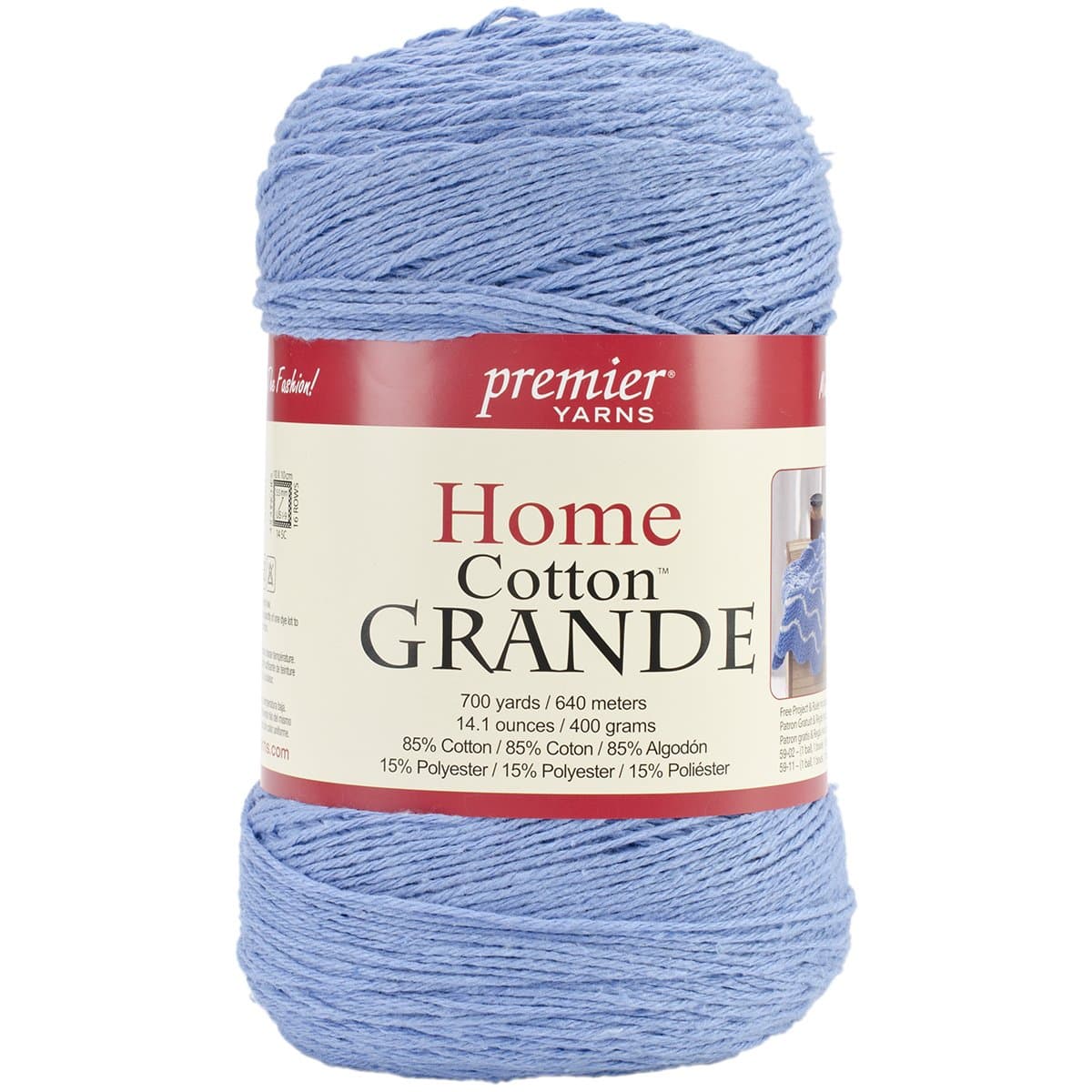 Premier Yarns Solid Home Cotton Grande Yarn, Cornflower