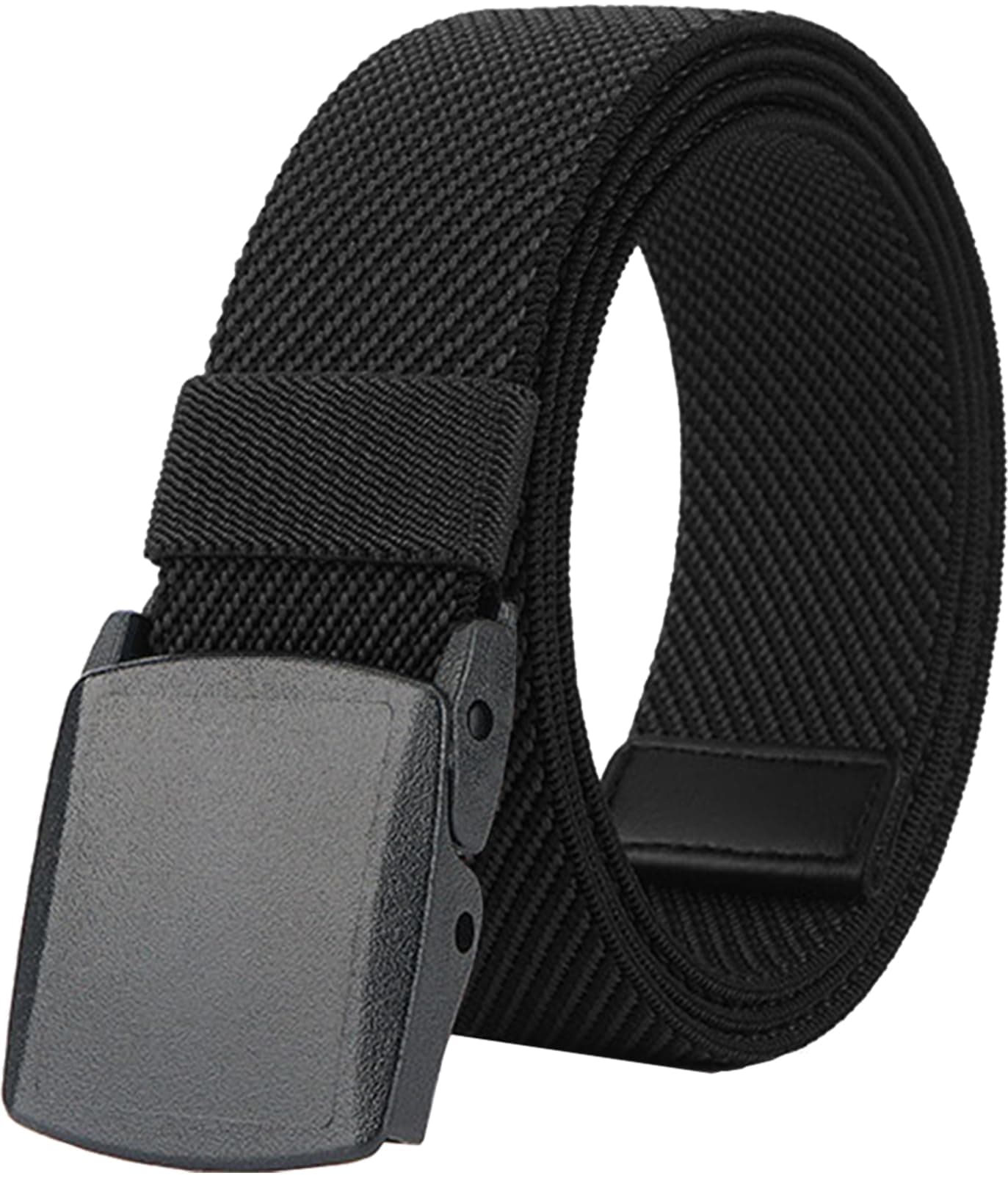 – Elastic Ratchet Men Belts, 1 3/8" Stretch Belt with Automatic Buckle for Men, Adjustable Trim to Fit 27-46" Waist