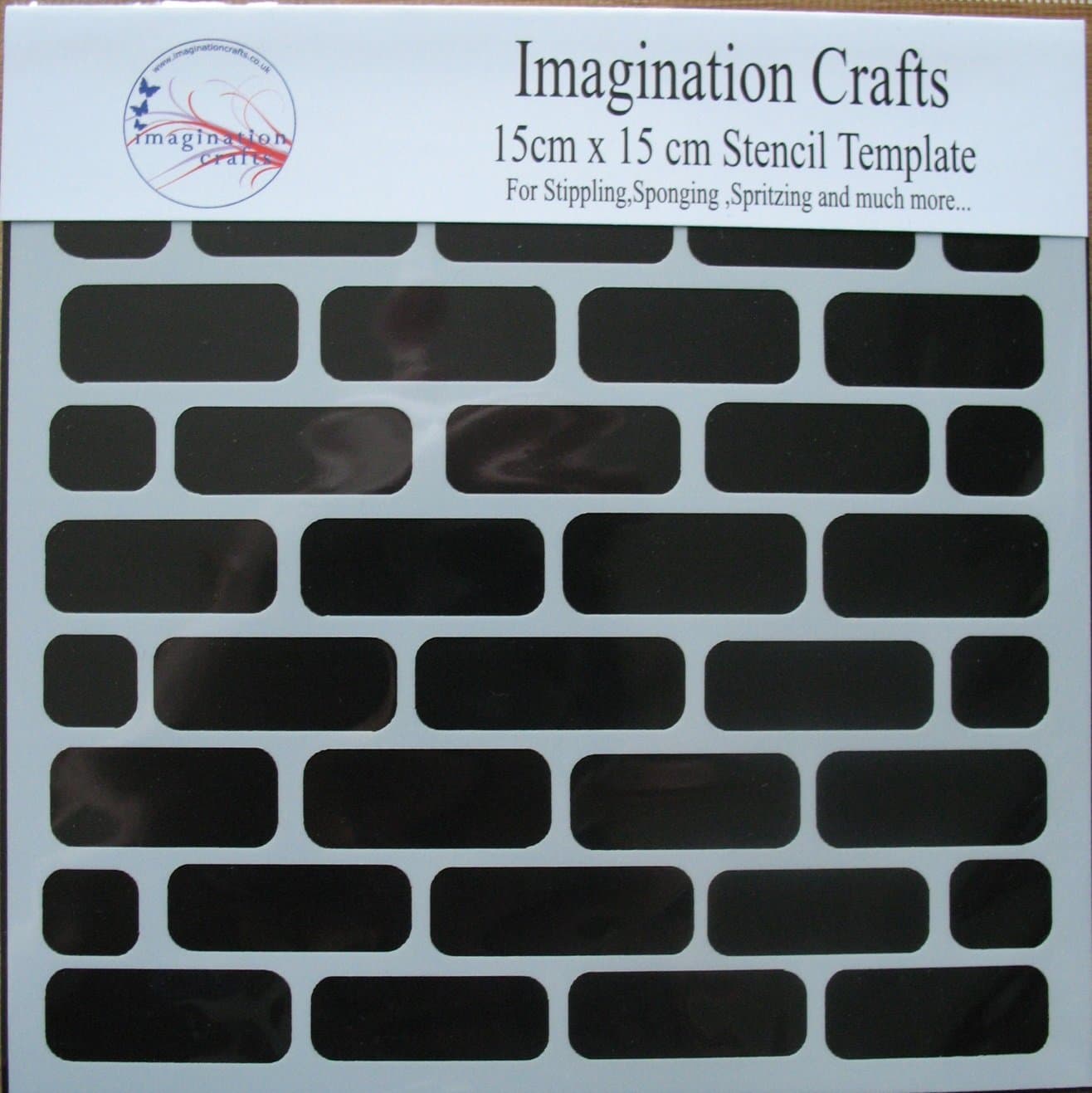 Imagination Crafts MASK Stencil Template 6" x 6" (15cm) Brick Wall