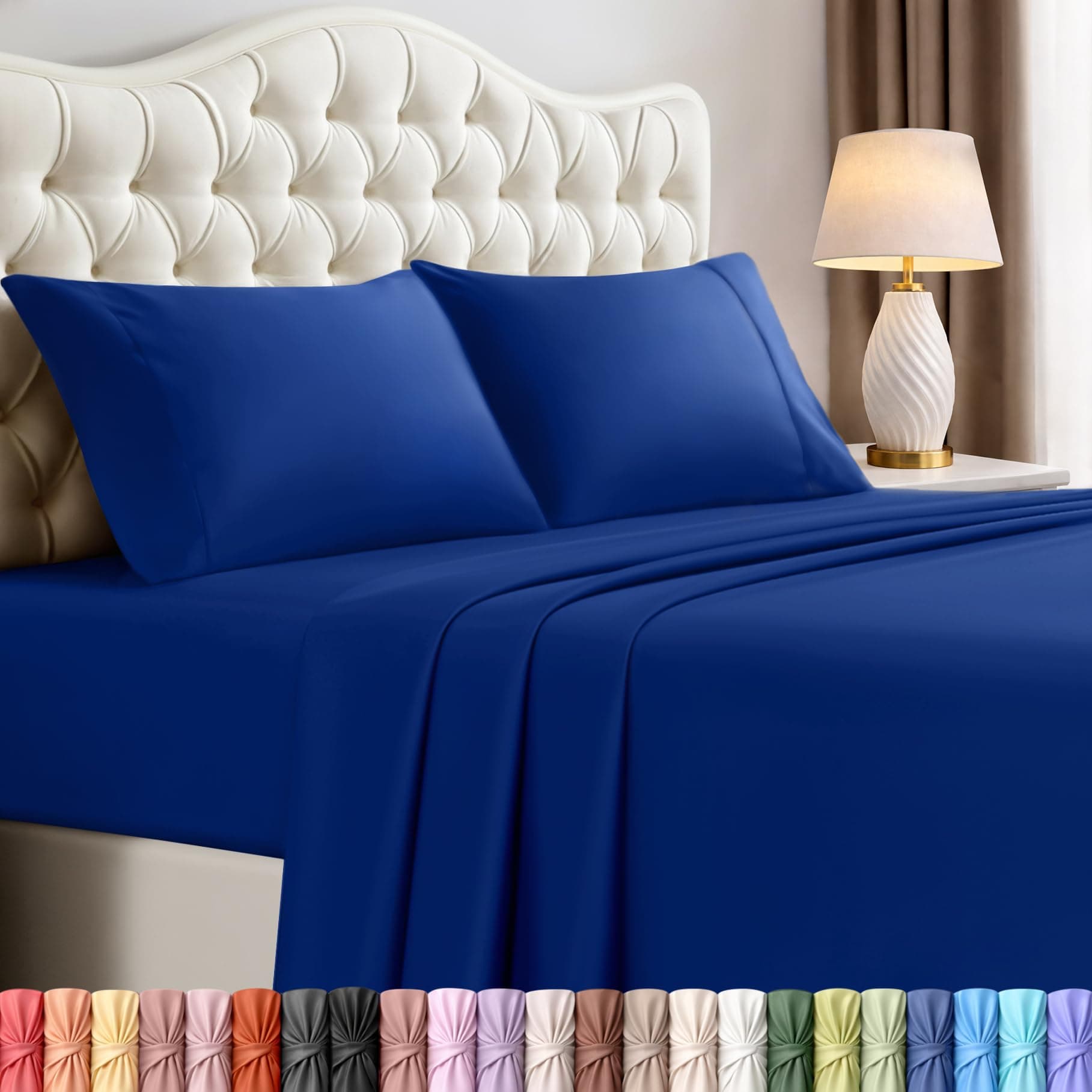 Utopia Bedding Full Bed Sheets Set - 4 Piece Bedding - Brushed Microfiber - Shrinkage and Fade Resistant - Easy Care (Full, Royal Blue)