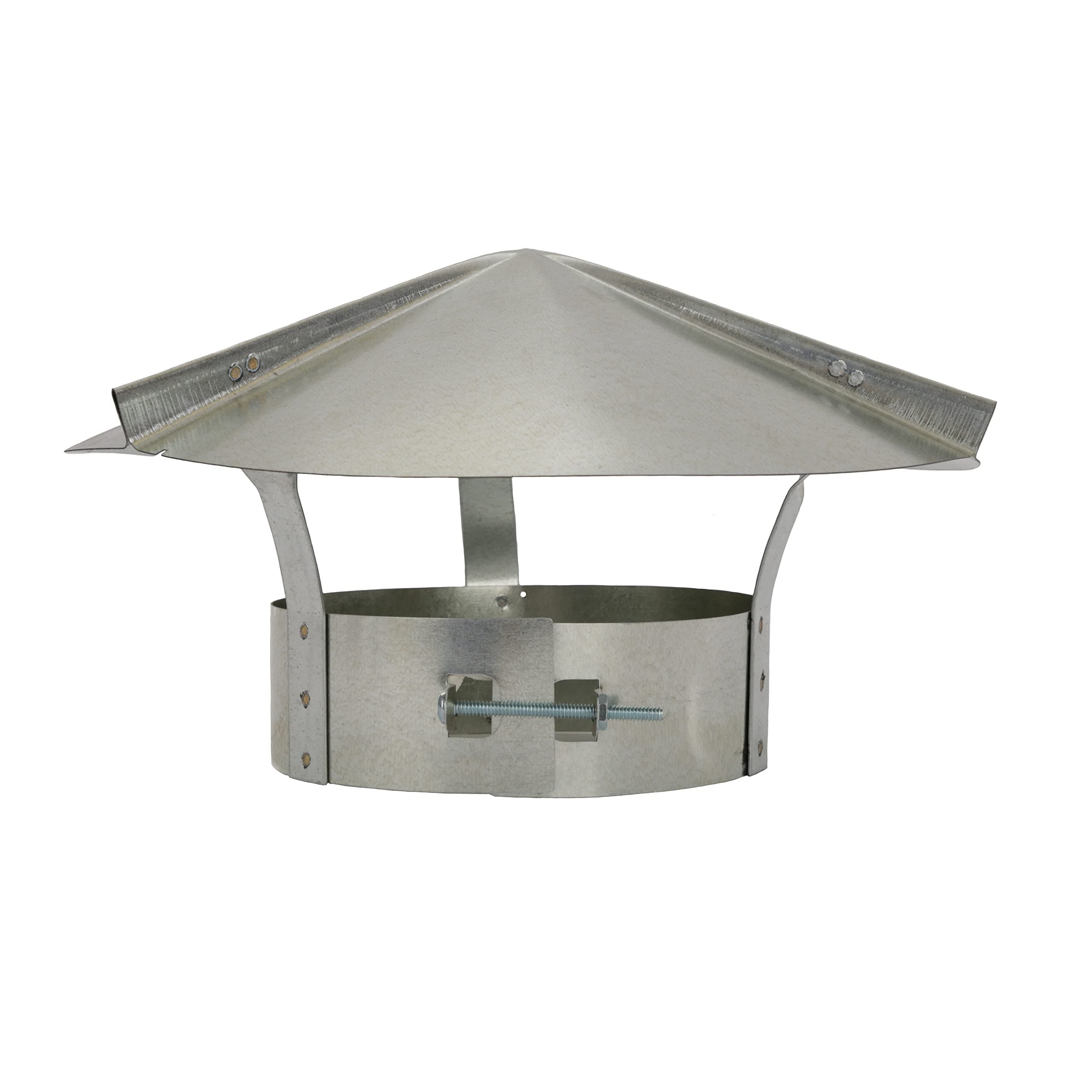 Chimney Flue Cone Top Rain Cap - Galvanized 10 inch