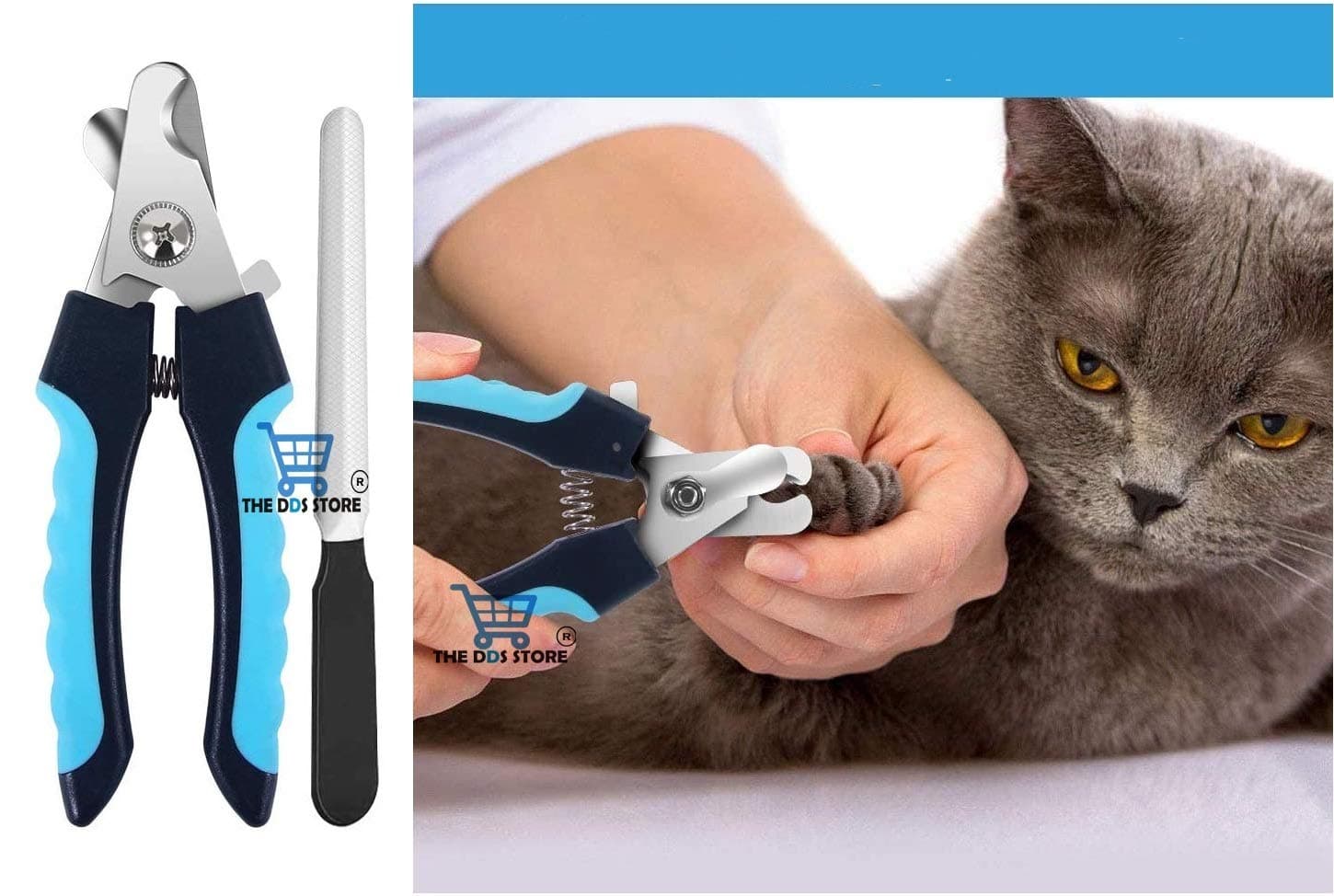 THE DDS STORECat Nail Clipper with Safety Guard to Avoid Over-Cutting & Free Nail File, Dog Nails Clippers Small to Large, Pet Nail Clippers for Dogs Cats Birds Guinea Pig Animal Claws