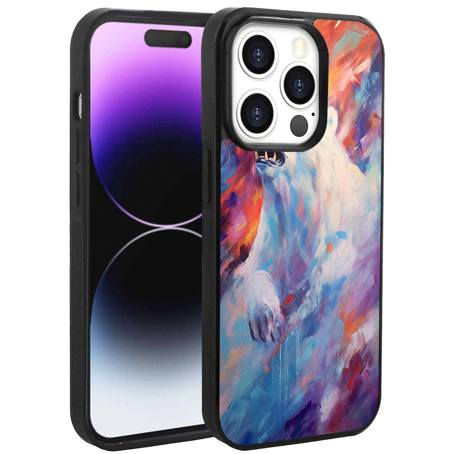 KOLHUBI Cellphone Case for iPhone 14 Pro Max Polar Bear Designer Art085 TPU Material Safe and Waterproof Wireless Charging for iPhone 14 Pro Max