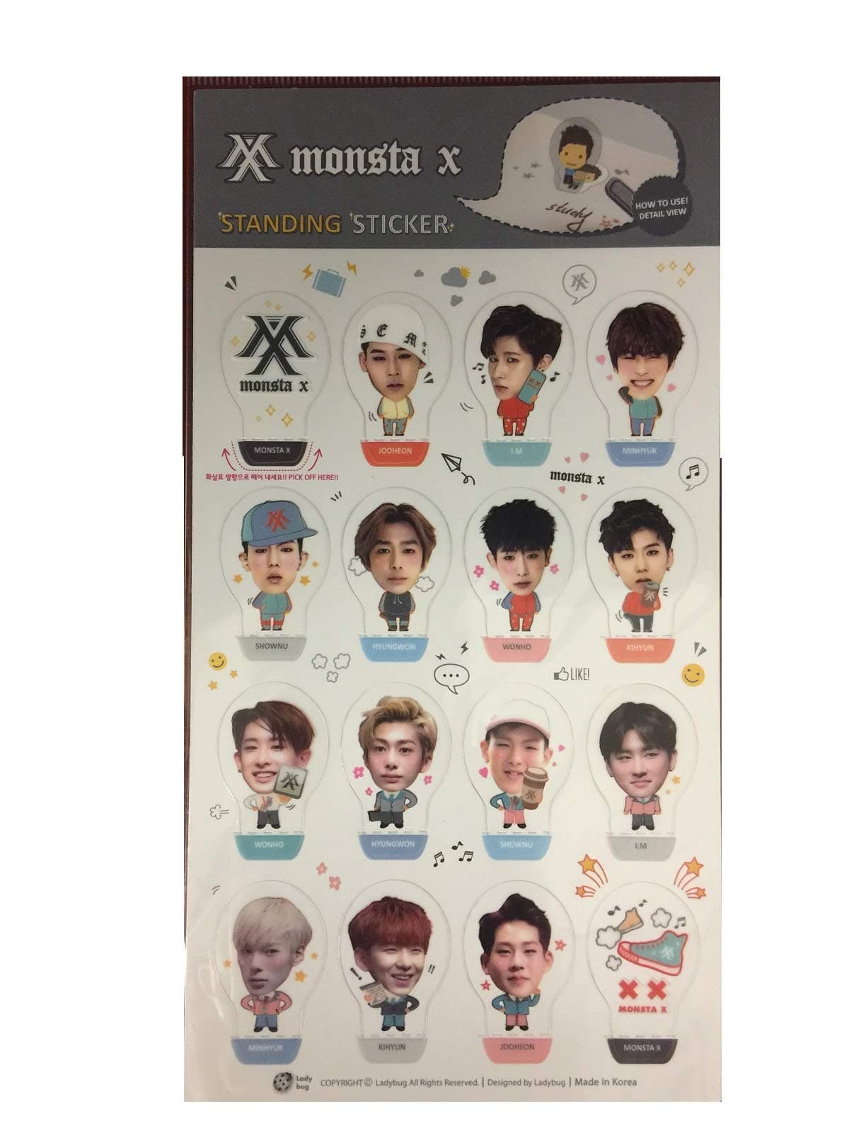 Kpop Monsta-X Standing Sticker (Monsta-X)