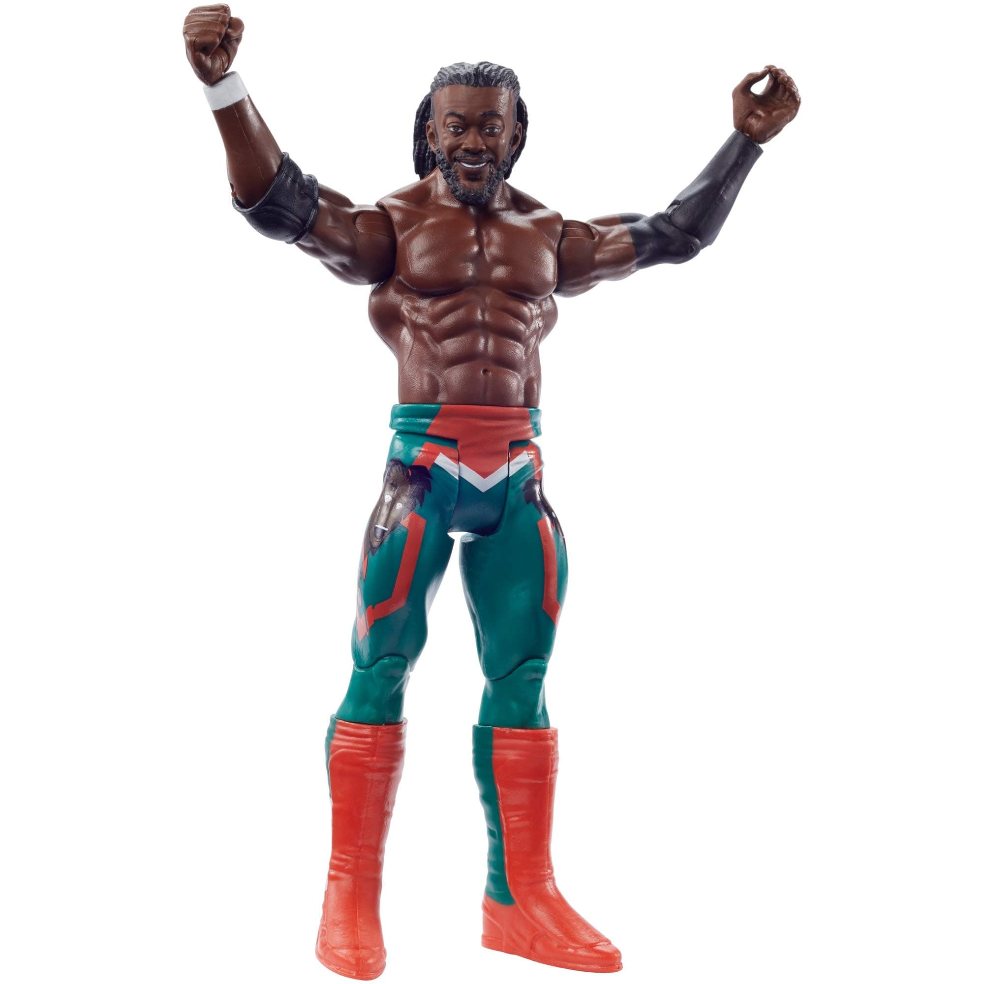 WWE Kofi Kingston Basic Series #103 Action Figure in 6-inch Scale with Articulation & Ring Gear