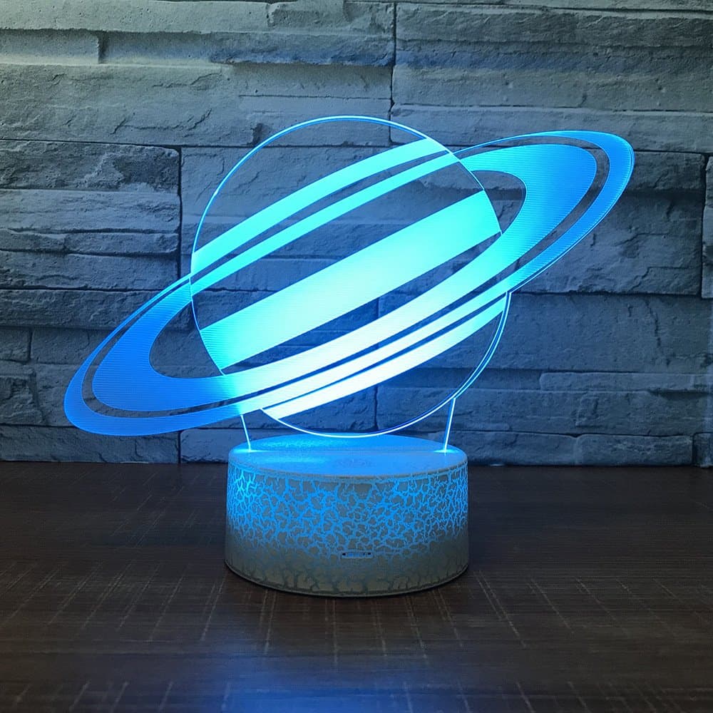 Saturn Planet Toy 3D Visual Desk Lamp Space Night Light Household Home bedroom Decor 7 Colors Change Touch Table Light Birthday Gift Christmas for Kids and Adult