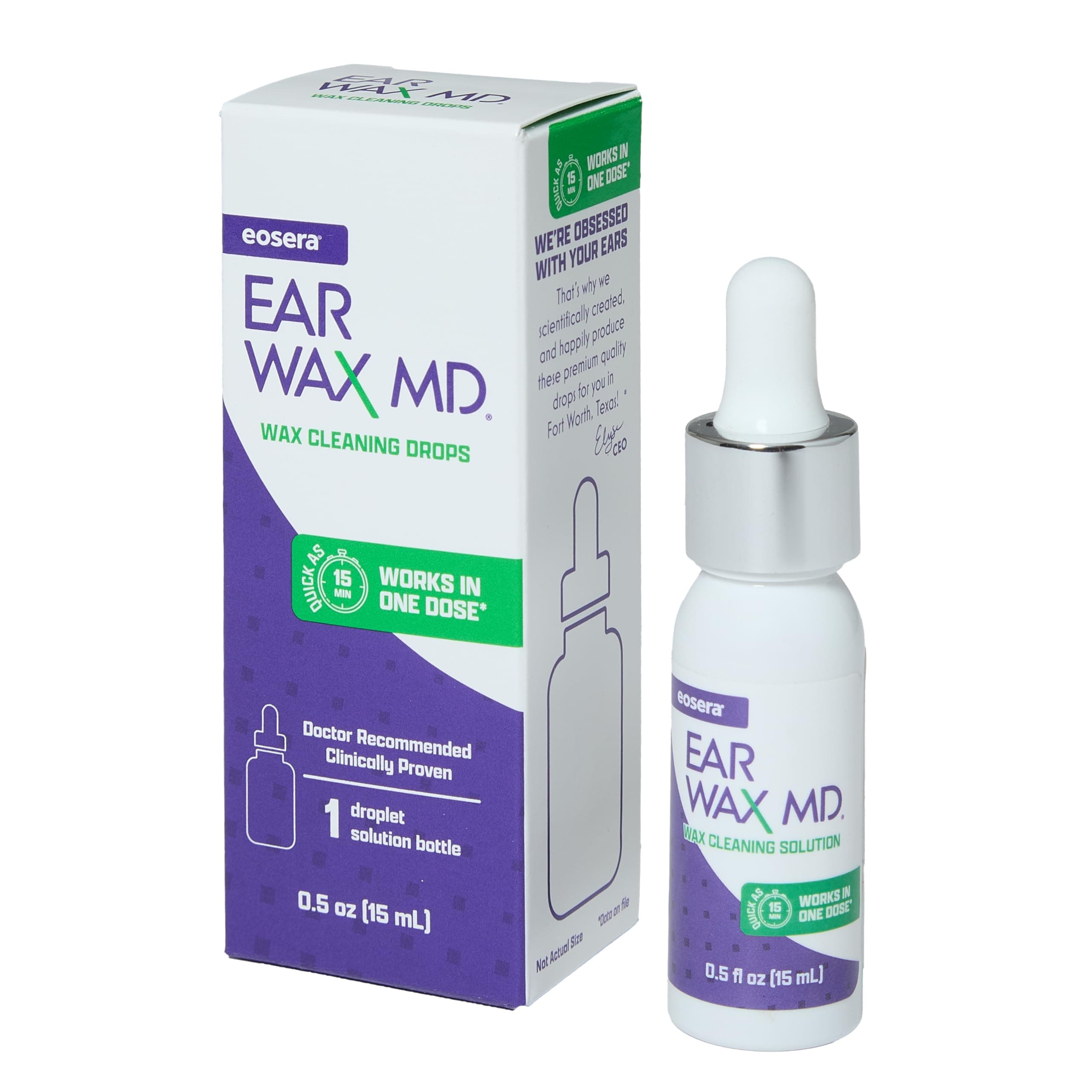 Ear Wax MD - Fast-Acting Removal Drops | Breaks Down & Dissolves Ear Wax in 1 Treatment | Clinically Proven | Gentle & Safe | 15mL