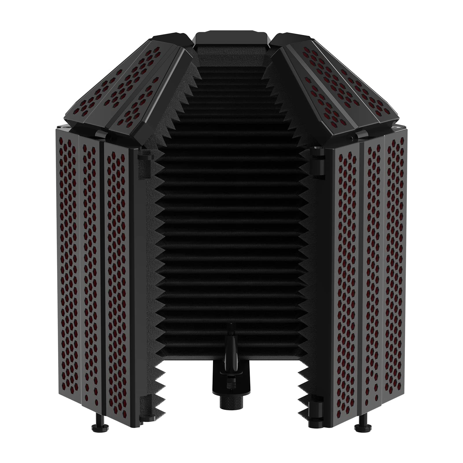 XTUGA Recording Microphone Isolation Shield, High Density Absorbent Foam 5 Panels to Filter Vocal,Top Enclosed Foldable Soundproof Cover for Condenser Studio Equipment MIS02