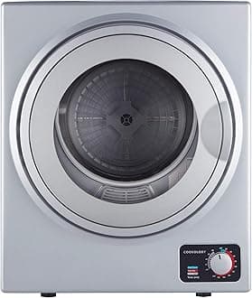 Cookology CMVD25SL Mini Vented Tumble Dryer in Silver - 2.5kg Capacity - Table Top - Compact Design - Dial Heat Controls - 4 Drying Functions - 200 Minute Timer