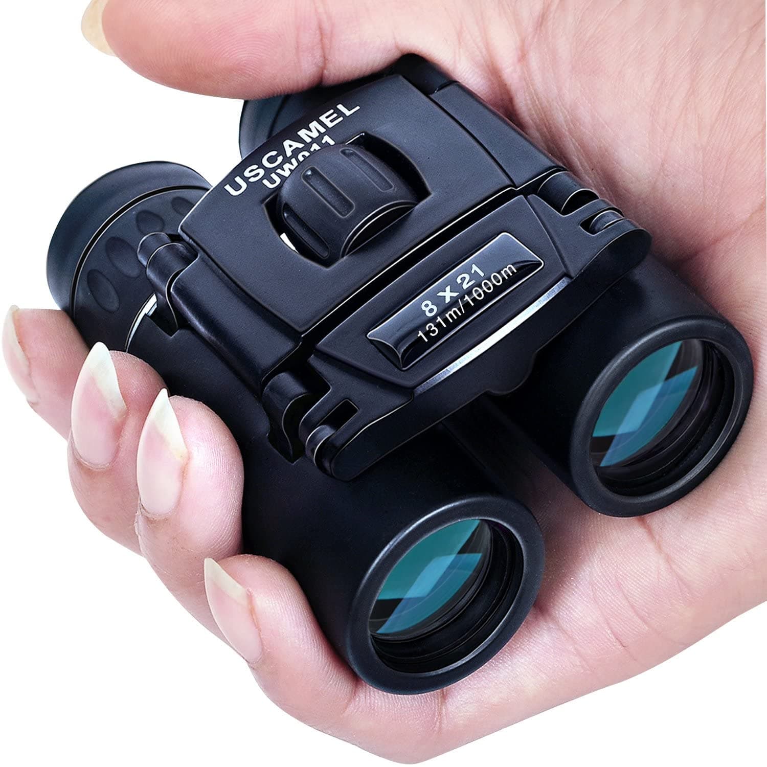 USCAMEL (Black) - 20x22 Compact Zoom Binoculars Folding HD Powerful Mini Telescope Black