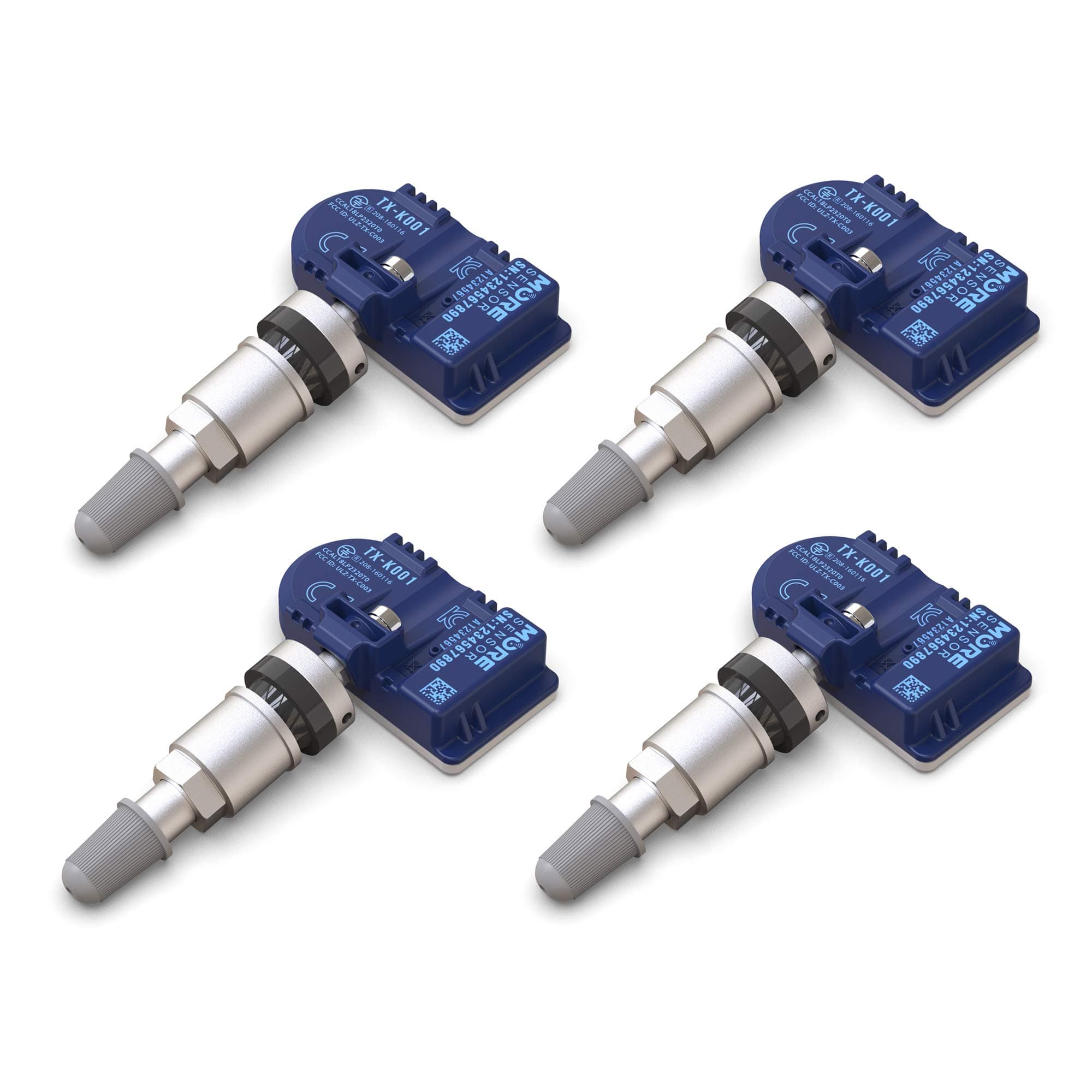 MOBILETRON MORESENSOR Compact PRO Series 433MHz TPMS Tire Pressure Sensor 4-Pack | Preprogrammed for Select 40+ RAM DS DX Models 68249197AA | Aluminum Valve Stem | KX-S149-4