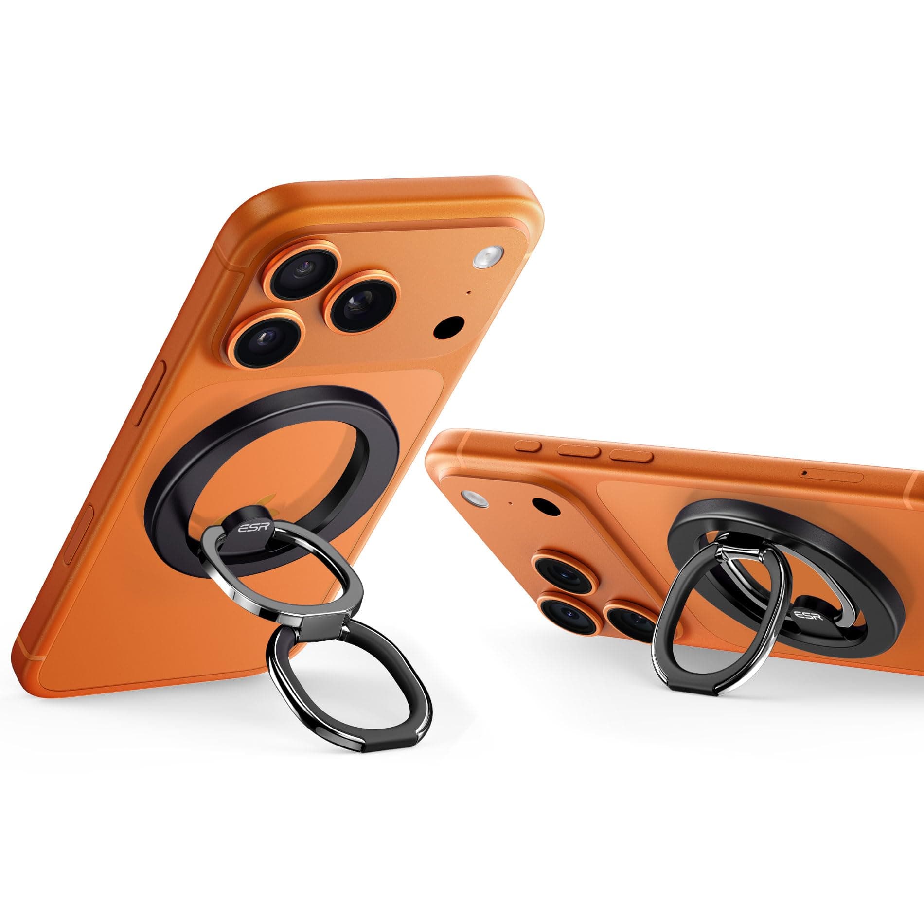 - for MagSafe Ring Holder, Phone Grip with 2-Way Adjustable Stand, Phone Ring Grip Holder for iPhone Air 17e 17 16e 16 15 14 13 12, Samsung, Pixel 10, All Smartphones, Black(2 Metal Rings Included)