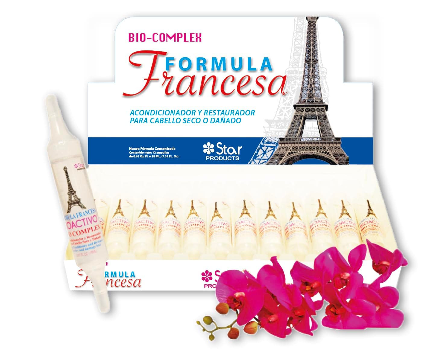 Bio Complex French 12 Pack – 0.61 oz Each, Intensive Hair Repair Treatment for Nourishing, Strengthening & Revitalizing Damaged Hair