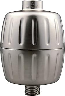 AquaBliss HD Heavy Duty High Output Shower Filter – Latest Superior Advanced 30x Filter Media - Universal Multi-Stage Shower Head Filter for Chemicals, Chlorine, Pesticides (SF500) - Brushed Nickel