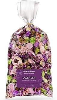 Soul & Scents Lavender Potpourri 140g - Dried Flowers Fine-Living Fragrance, Natural Decoration and Mood Enhancer for Home Decor