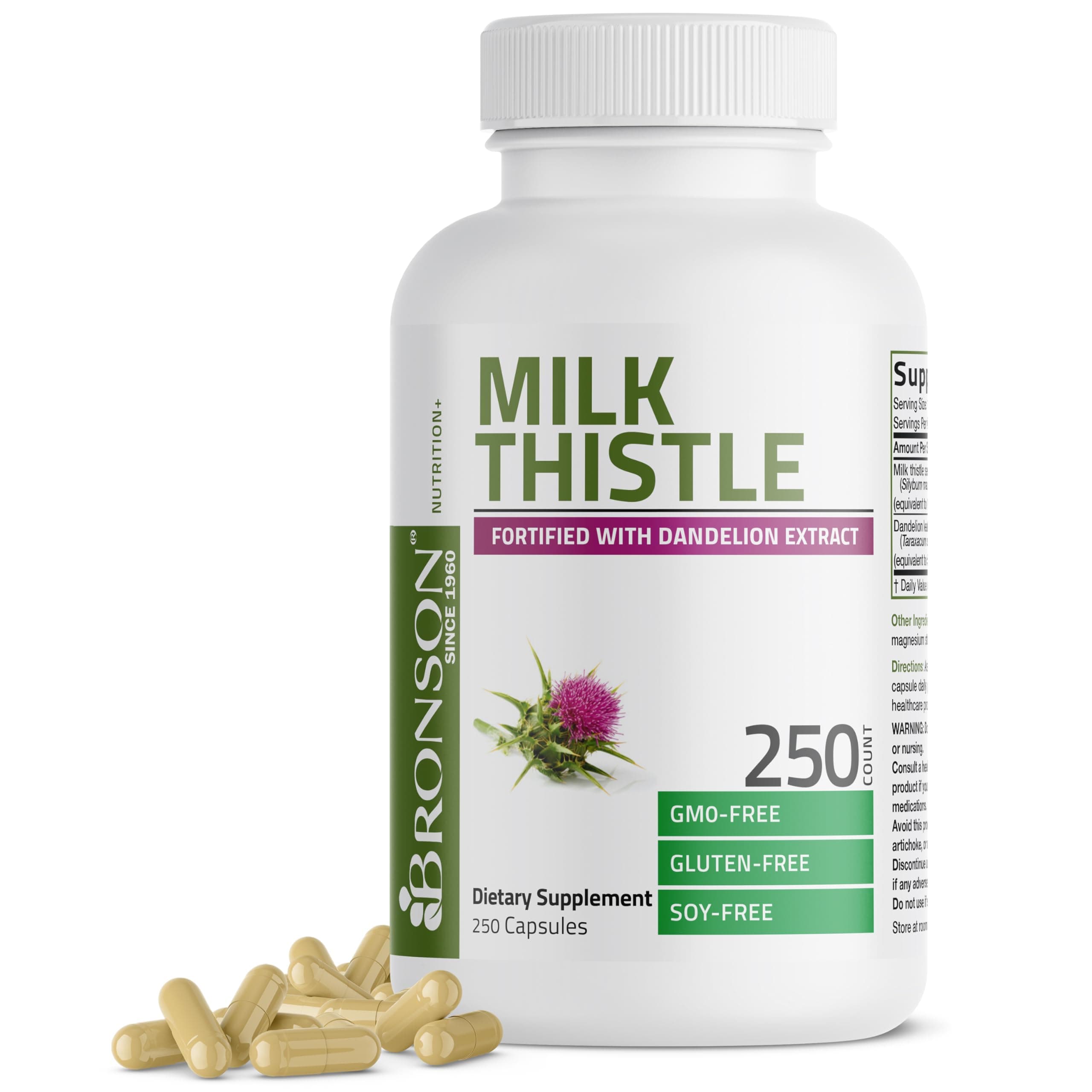 Bronson Milk Thistle 1000 mg, 250 Capsules