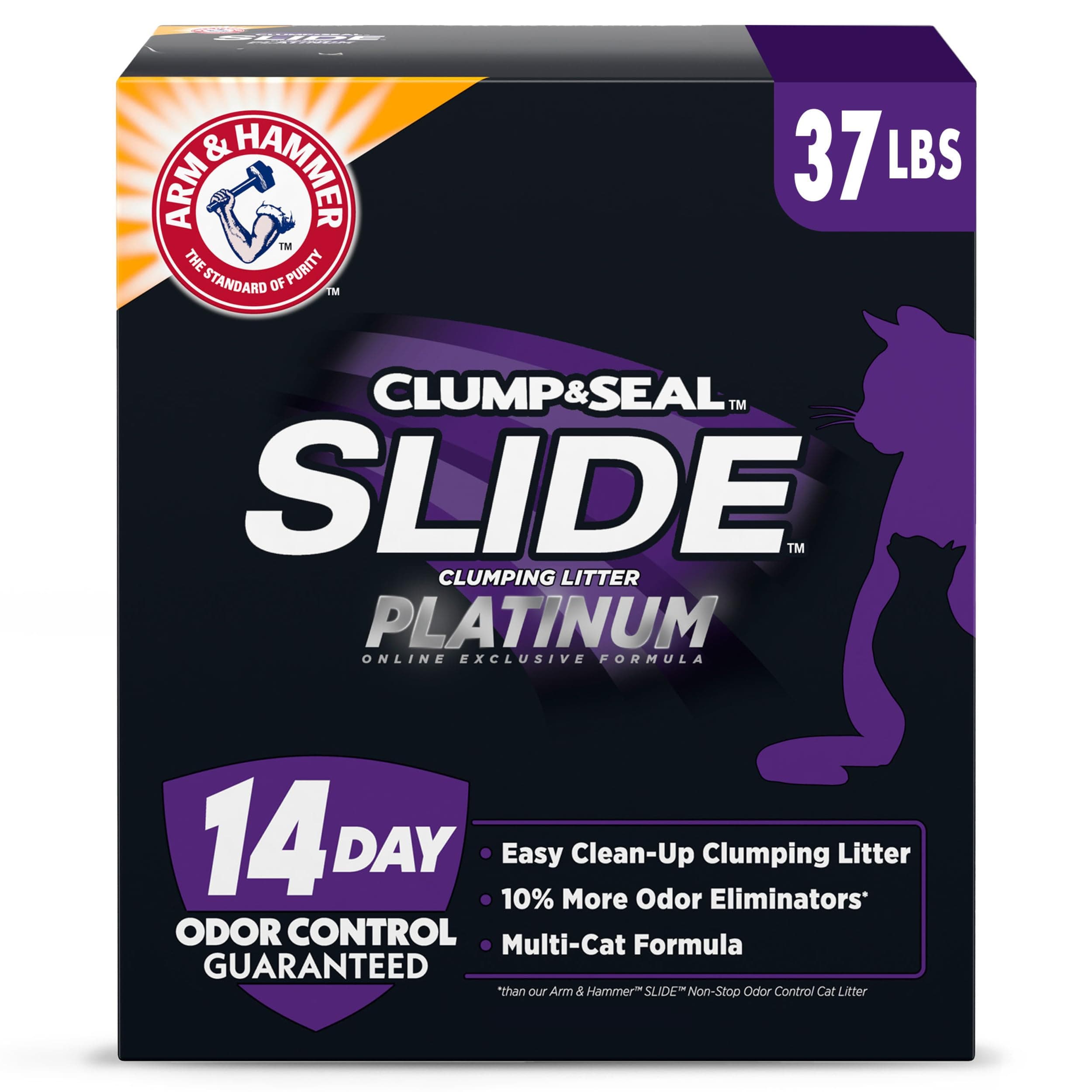 Platinum SLIDE Easy Clean, Clumping Litter, Multi-Cat, 37 Lbs