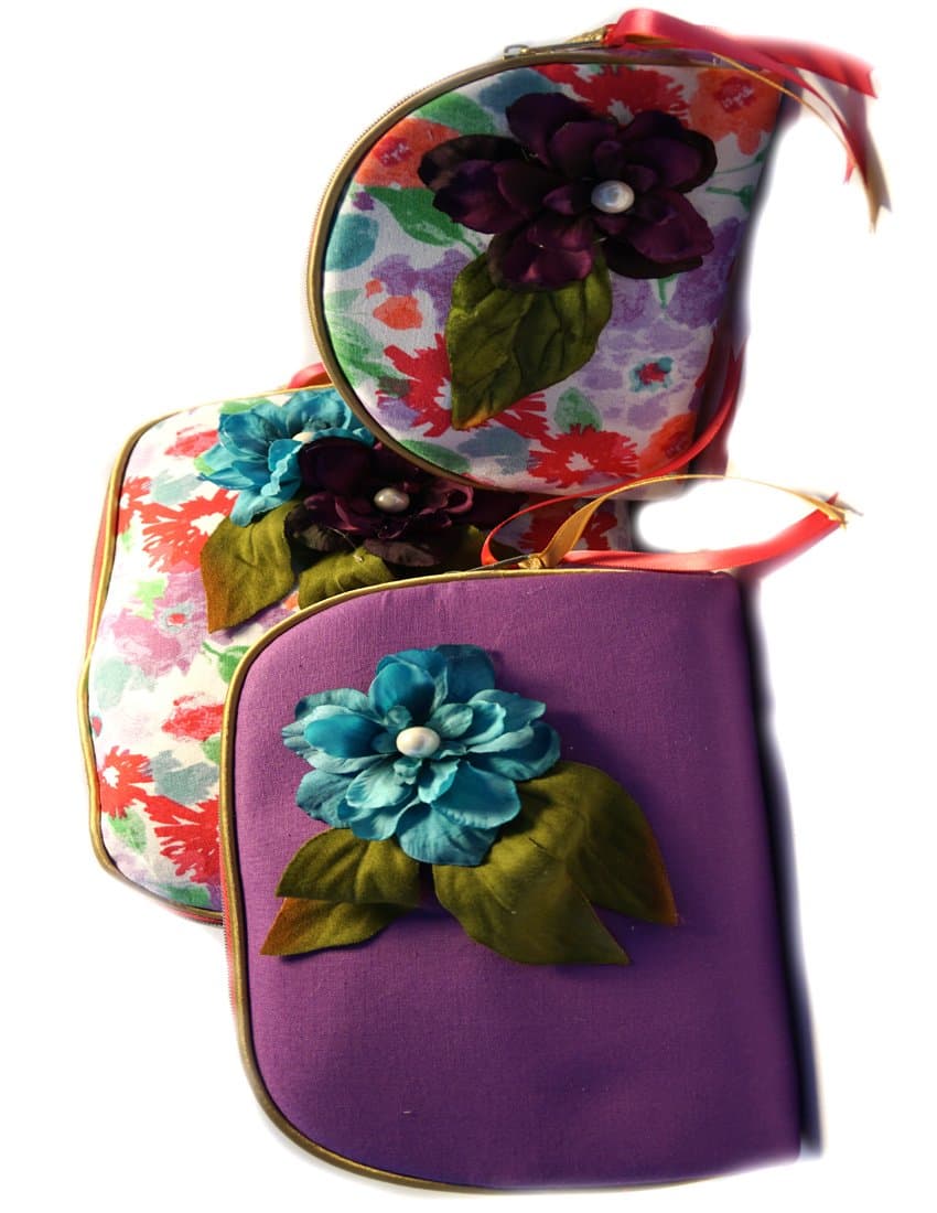 Set of 3 Custom Makeup Cases - Lavendar