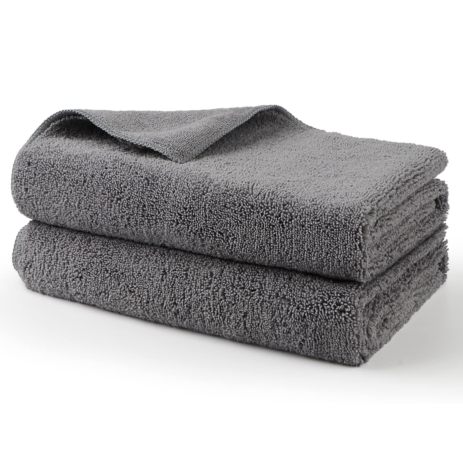 Professional Large Microfiber Car Drying Towels 2 Pack, Lint Free, Scratch Free, Highly Absorbent Drying Towel for Cars, SUVs, RVs, Trucks, and Boats,31" x 24",Grey