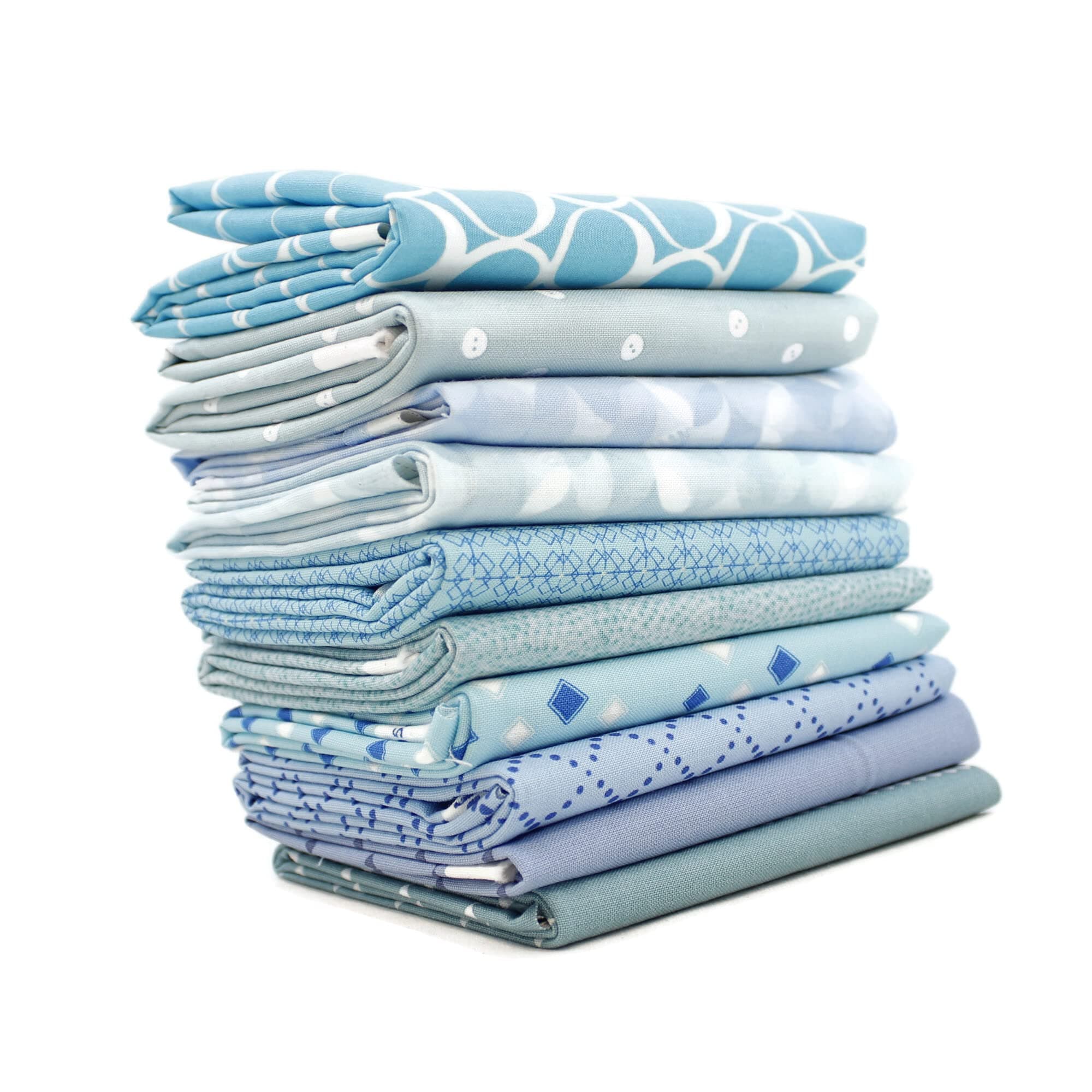 Aqua - Light Blue Fat Quarter Bundle (LB.10FQ) by Mixed Designers for Southern Fabric
