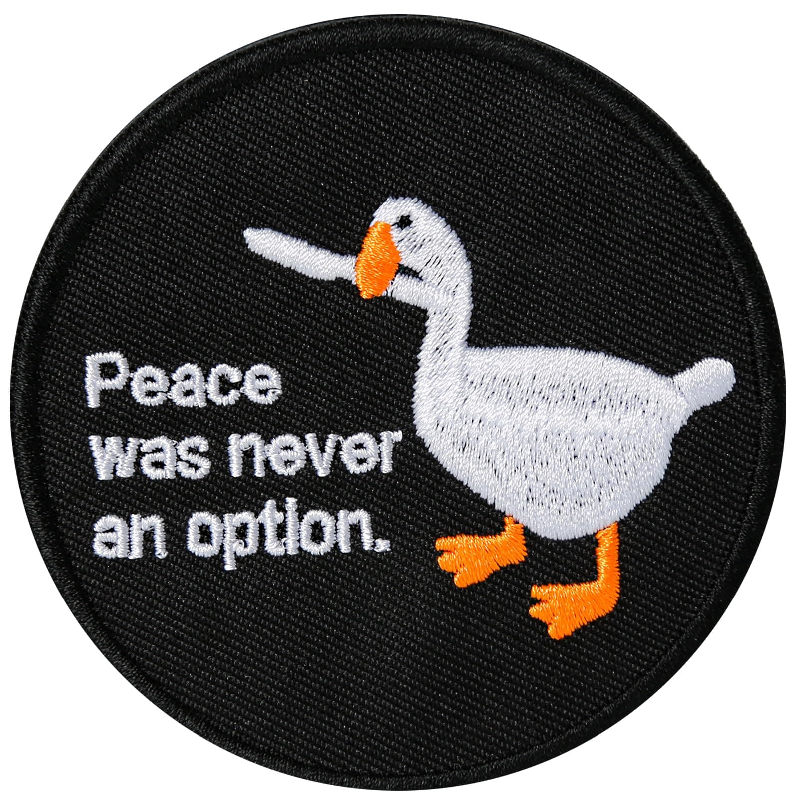 Cute Duck Bite Knife Patch, Embroidered Funny Patches with Hook Fastener Backing, Morale Patch for Tactical Backpacks, Jackets, Jeans, Hats
