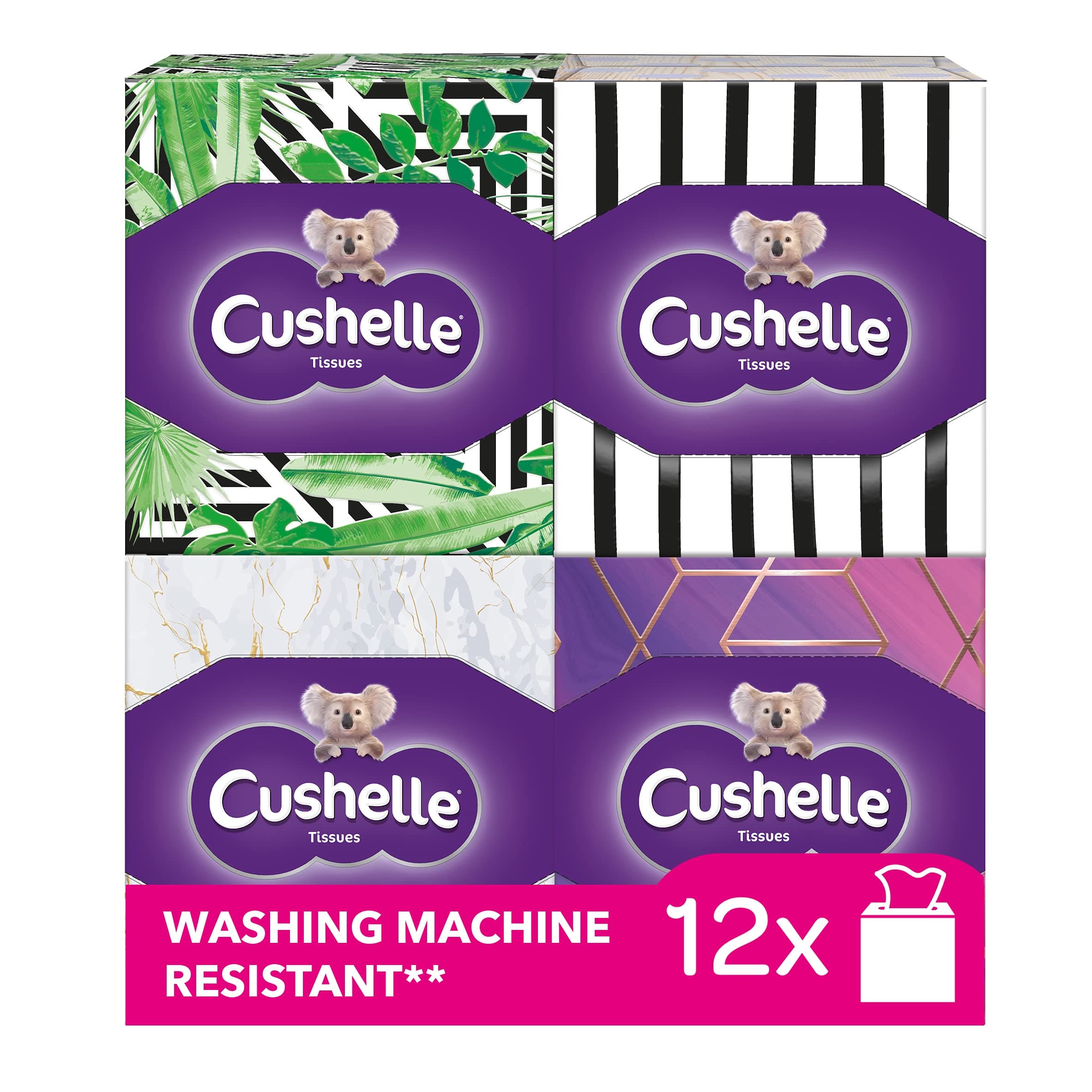 CushelleFacial Tissues Cube 12 Tissue Boxes Multipack Bulk Box (3 ply, 60 tissues per Box, 720 tissues)