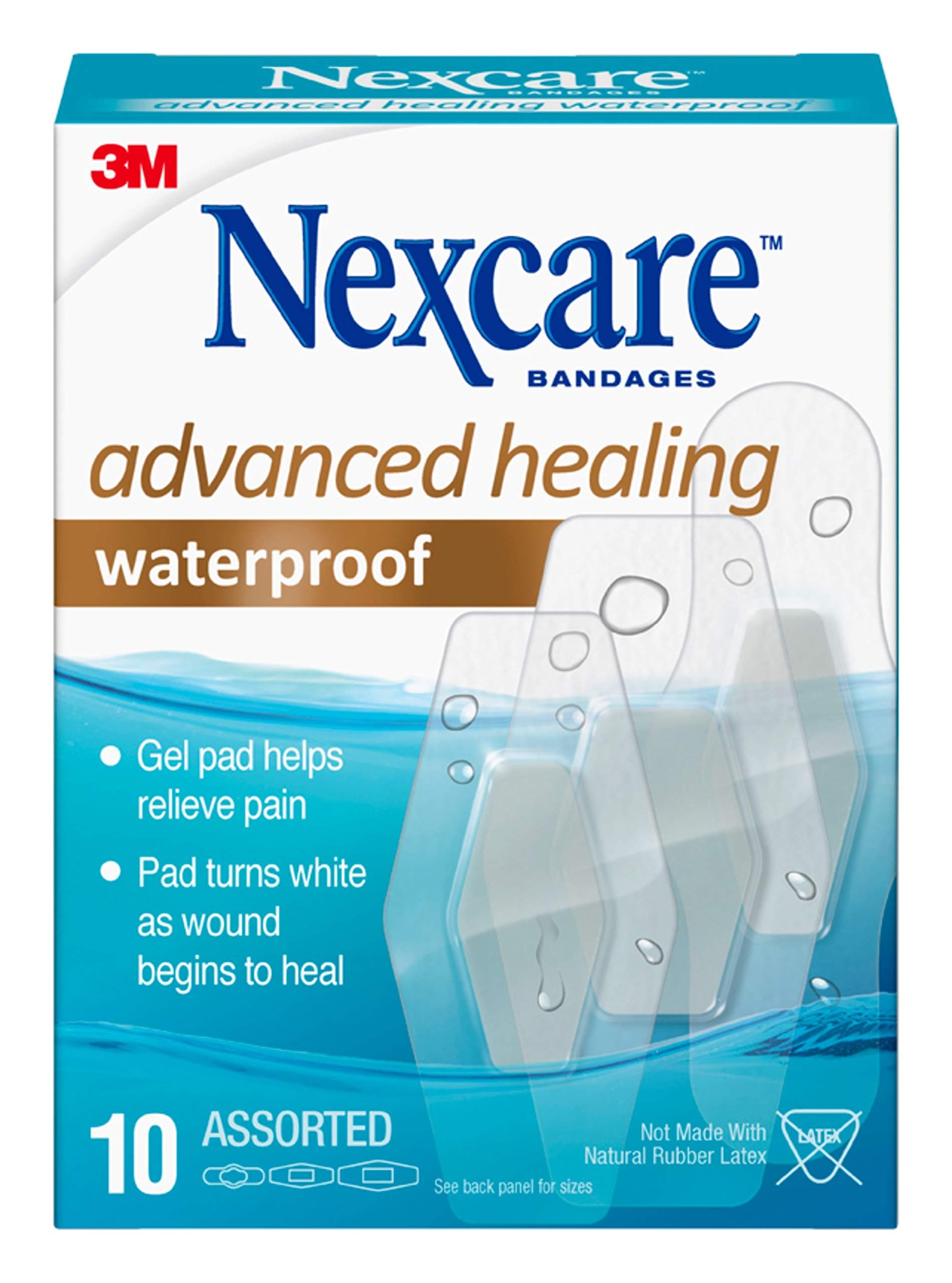 Advanced Healing Waterproof Bandages, Assorted Sizes, 10 Count