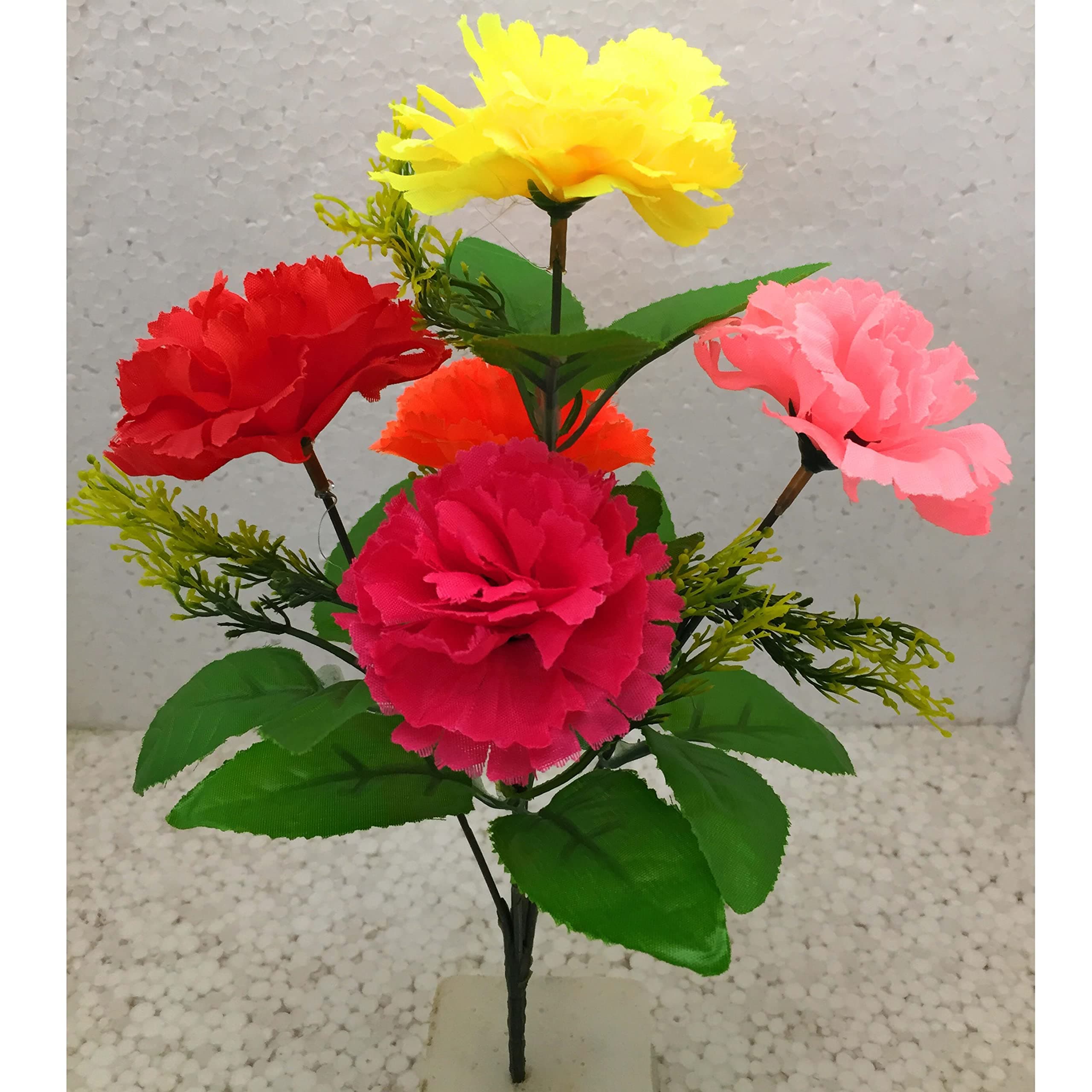 TFHTFH Artificial Carnation Flower Bunches 5 Head Each Bunches. (Multi)