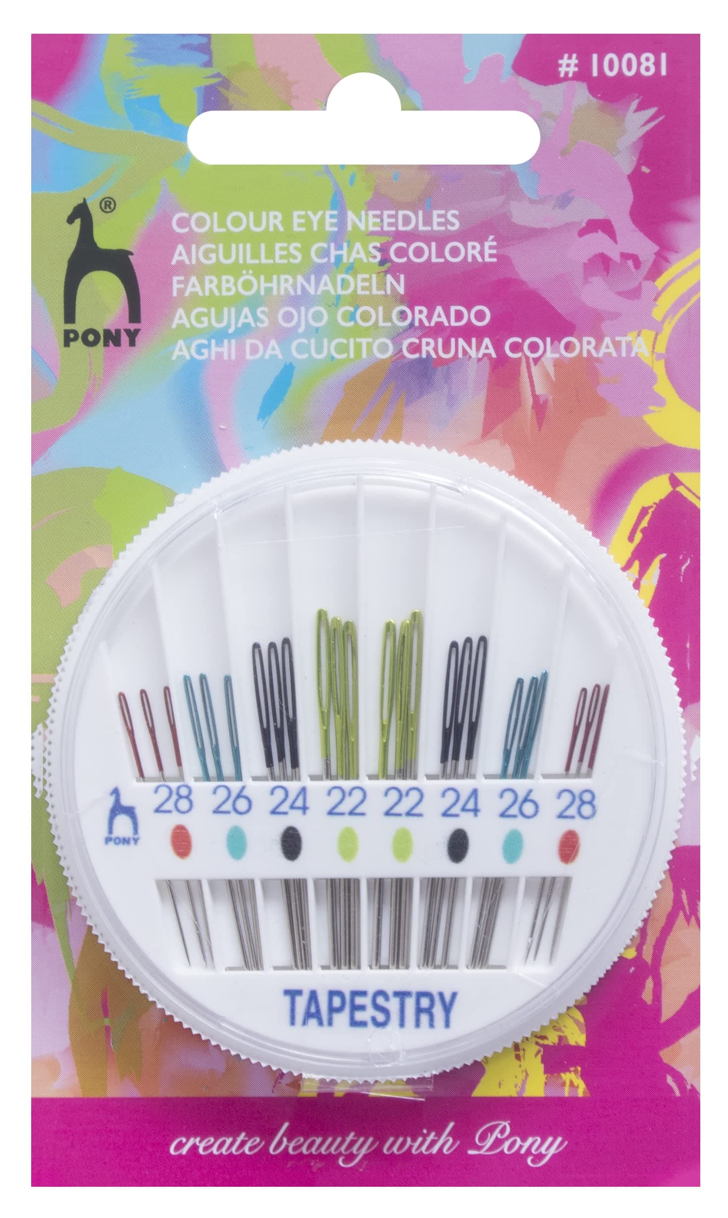 Pony Eye Hand Sewing Needle Compact: Tapestry, Multi-Colour
