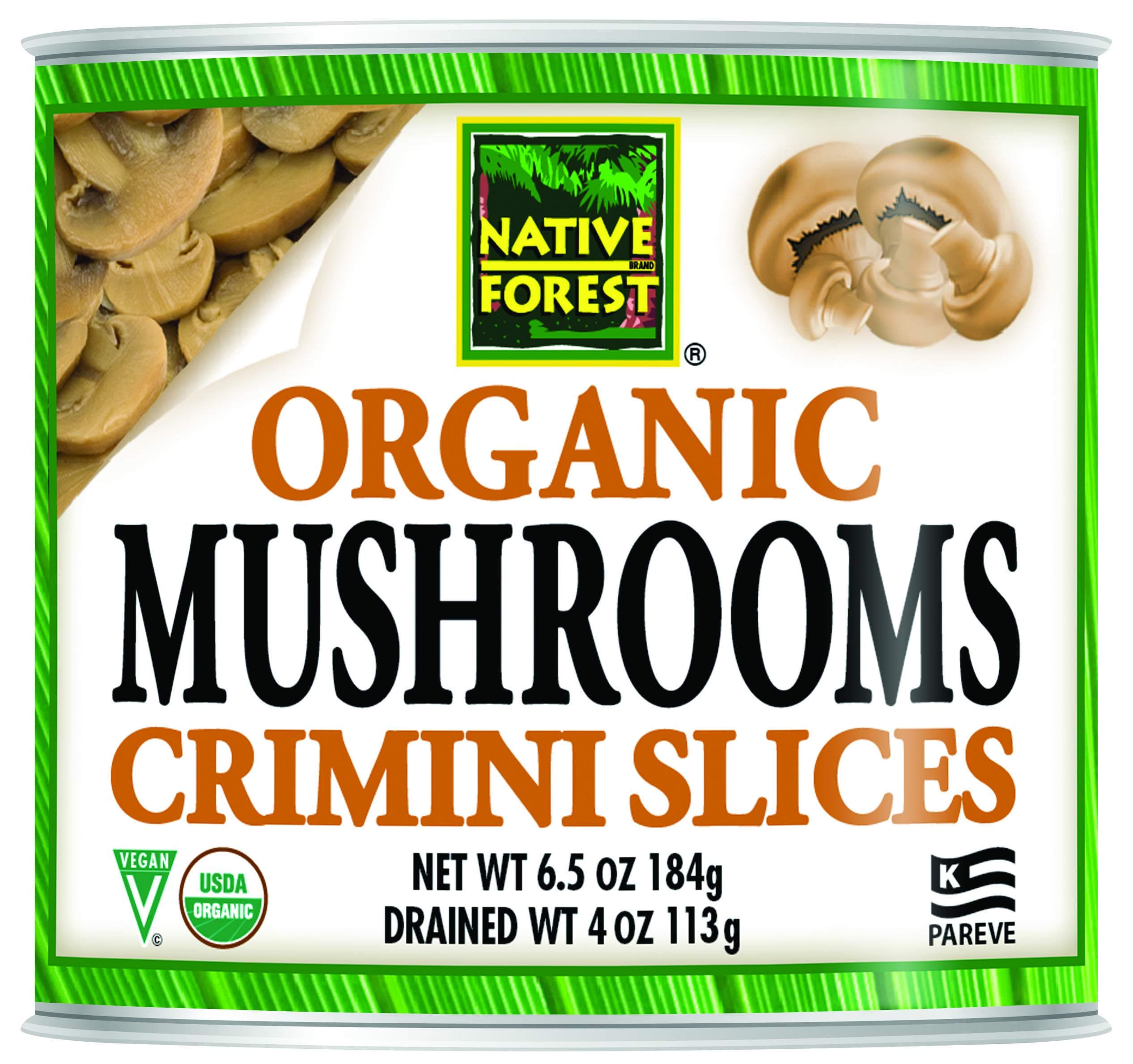 Native Forest Organic Sliced Crimini Mushrooms, 4 Ounce Cans (Pack of 12)