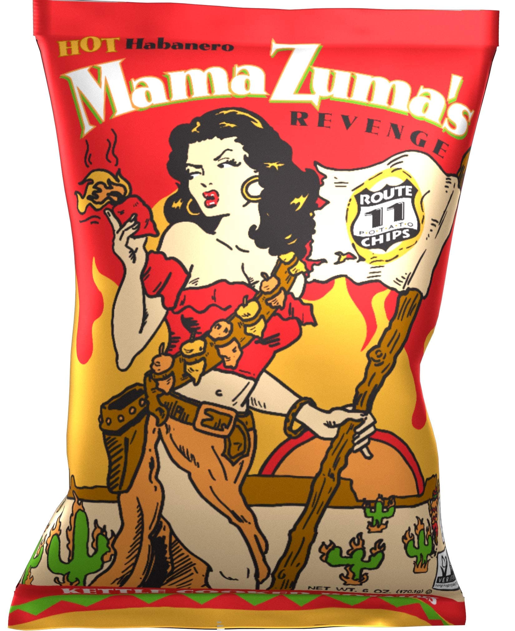 Mama Zuma's Revenge (4 bags (6 oz each)) HOT habanero jalapeno spicy chips