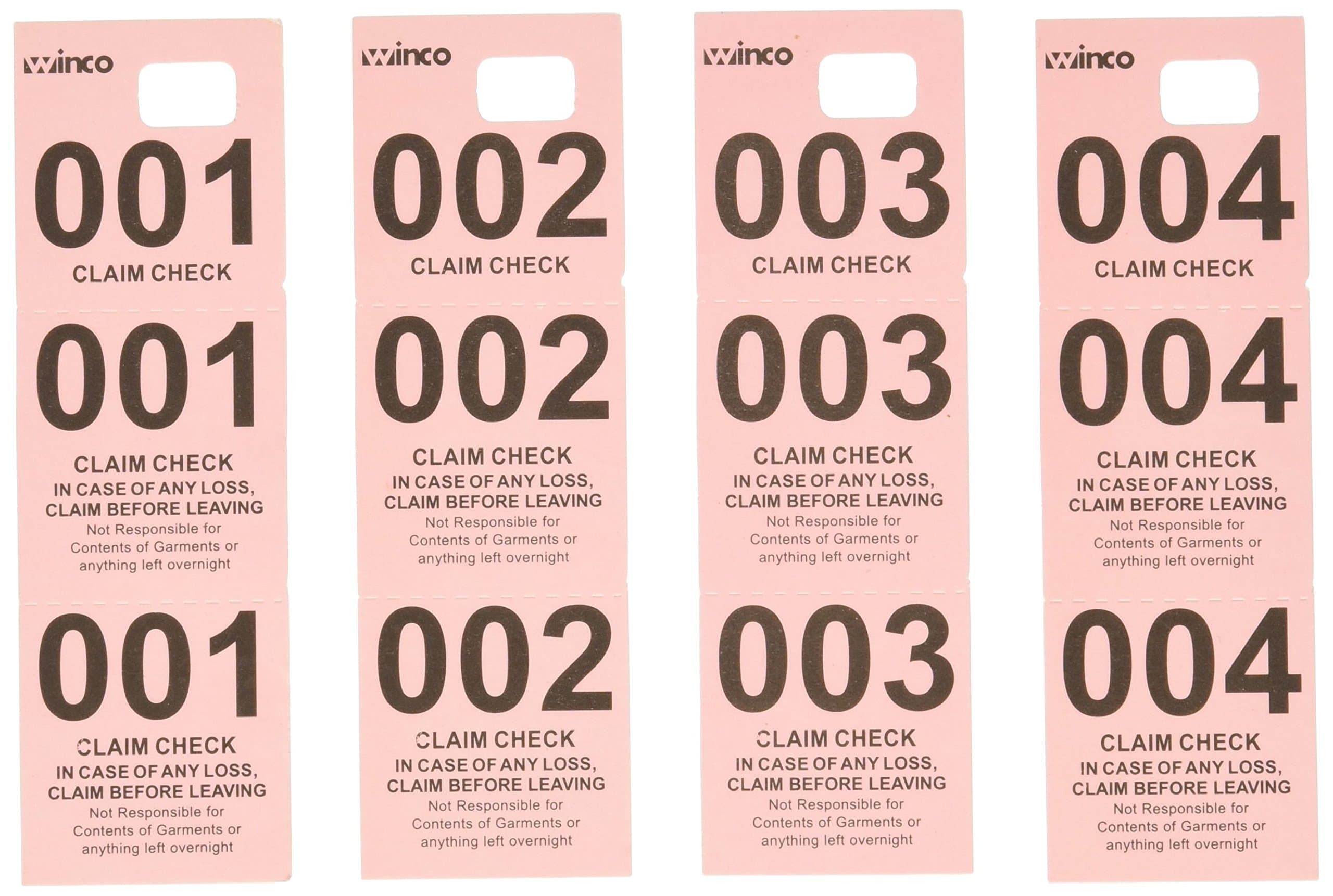 Winco Coat Checks, Pink, 500 Per Box