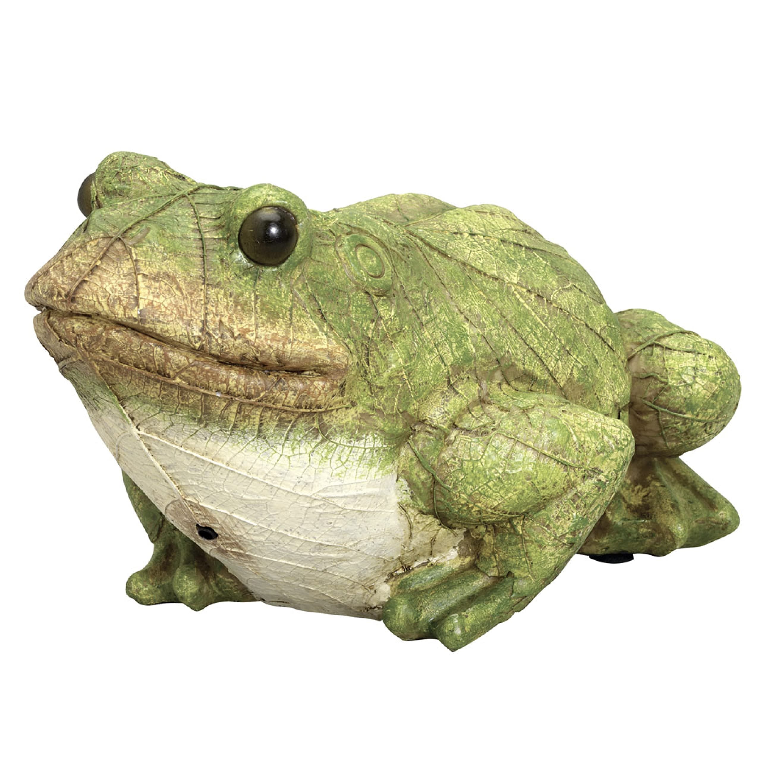 Bits and Pieces - Frog Motion Sensor Statue - Weather Resistant, Hand-Painted Polyresin Sculpture - Garden Decoration