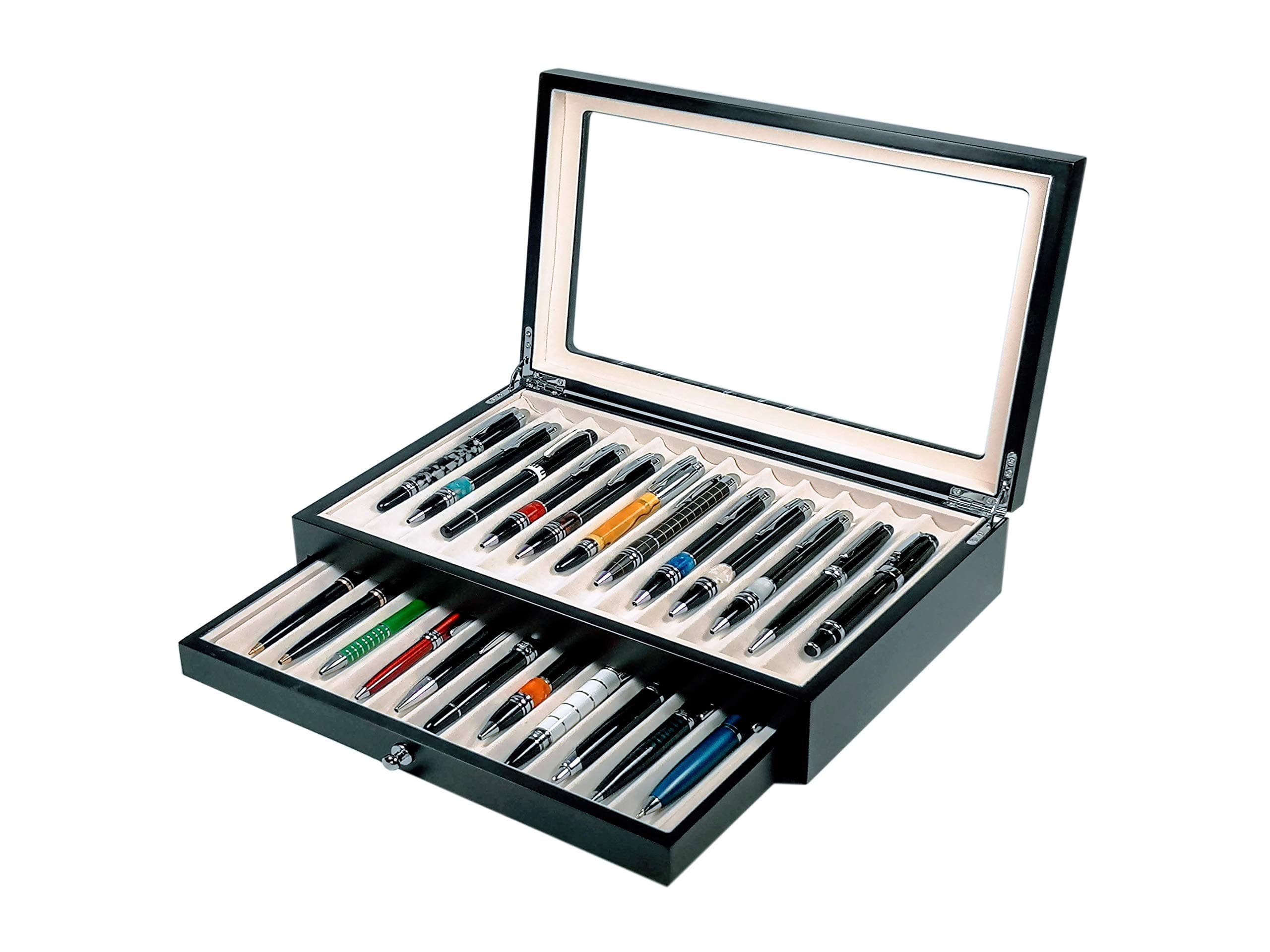 Display Case 23 Black Fountain Pens