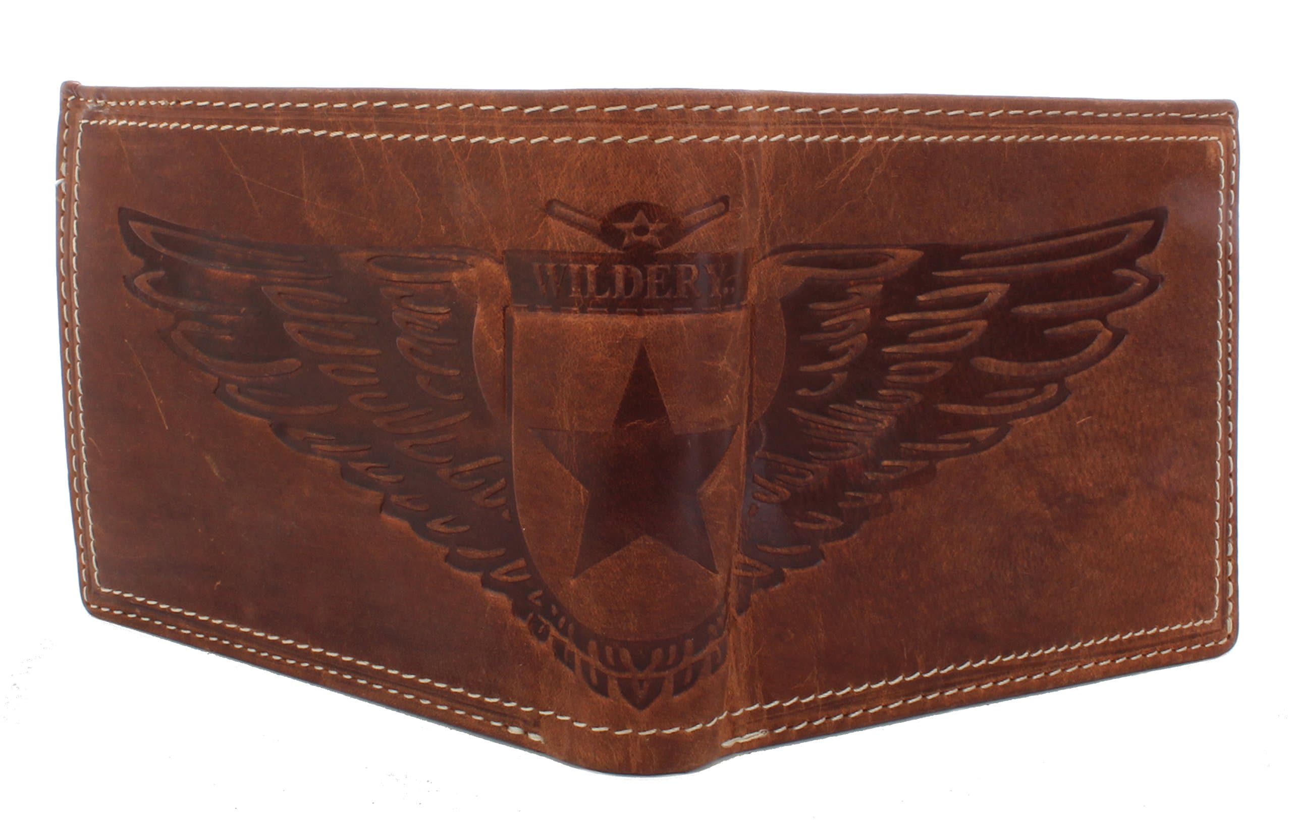 Men's Leather Wallet in Horizontal Format Brown with Embossed Elegant Wallet Mens Full Leather Wallet Portmonee