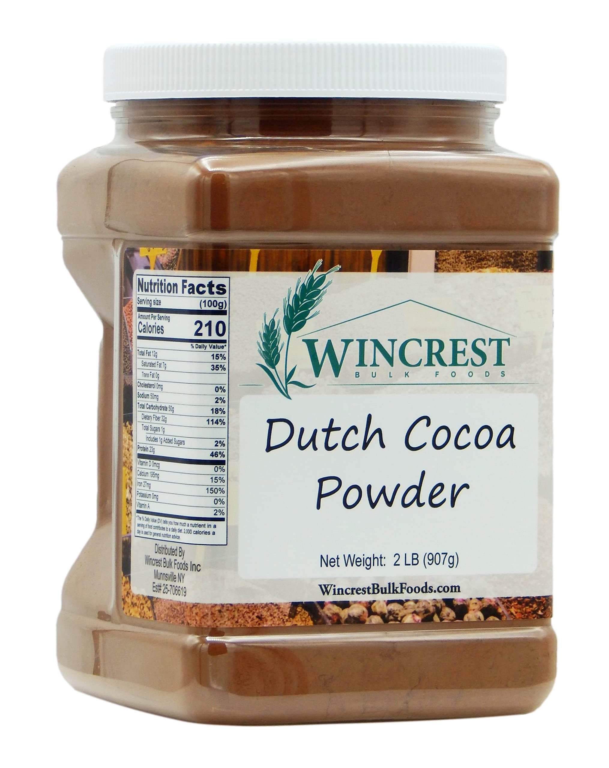 Premium Dutch Processed Cocoa Powder - 2 Lb Container by WinCrest BulkFoods