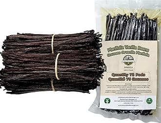75 Vanilla Beans Bulk For Making Vanilla Extract Grade A - NON-GMO Fresh Pods, "6-8" Inches.