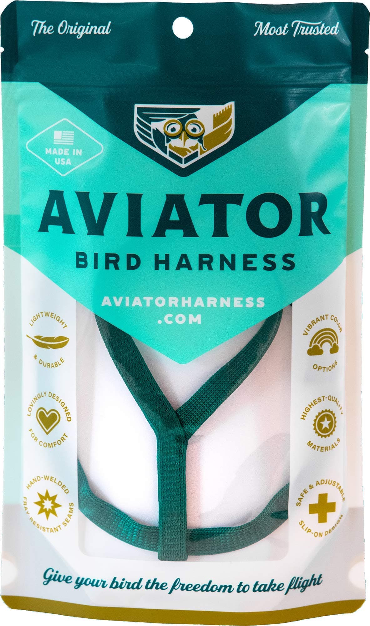 AVIATOR Pet Bird Harnesses: Big Size Green
